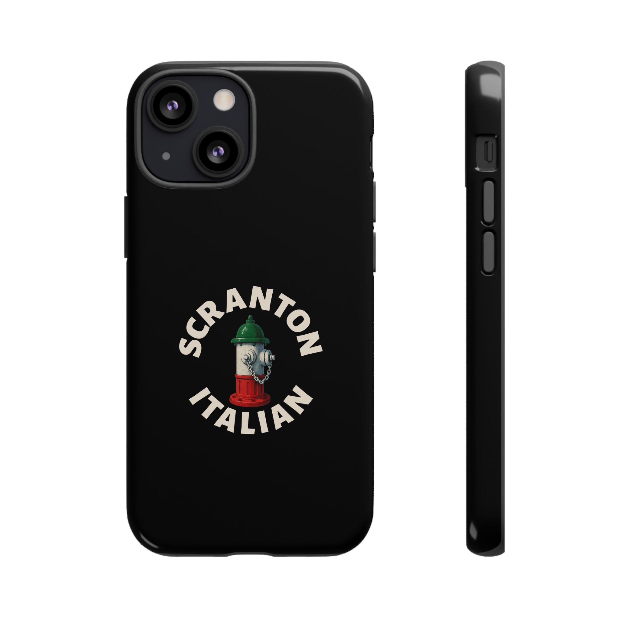 Scranton Italian Black Phone Case, Tough Cases for iPhone, Gift for Italians, Stylish Phone Cover, Unique Phone Accessory