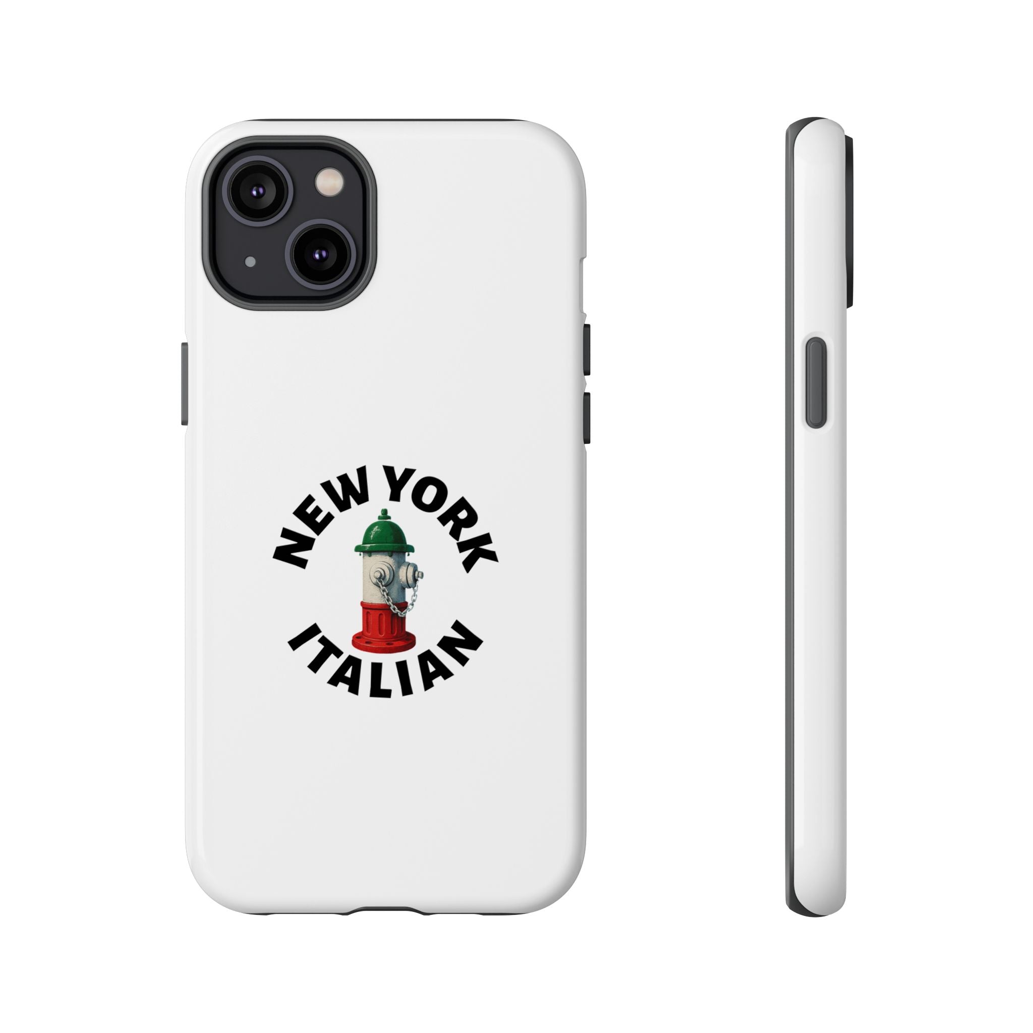New York Italian White Phone Case, Urban Style Phone Cover, Tough Smartphone Case, Gift for Italian Heritage, Fun Streetwear Accessories