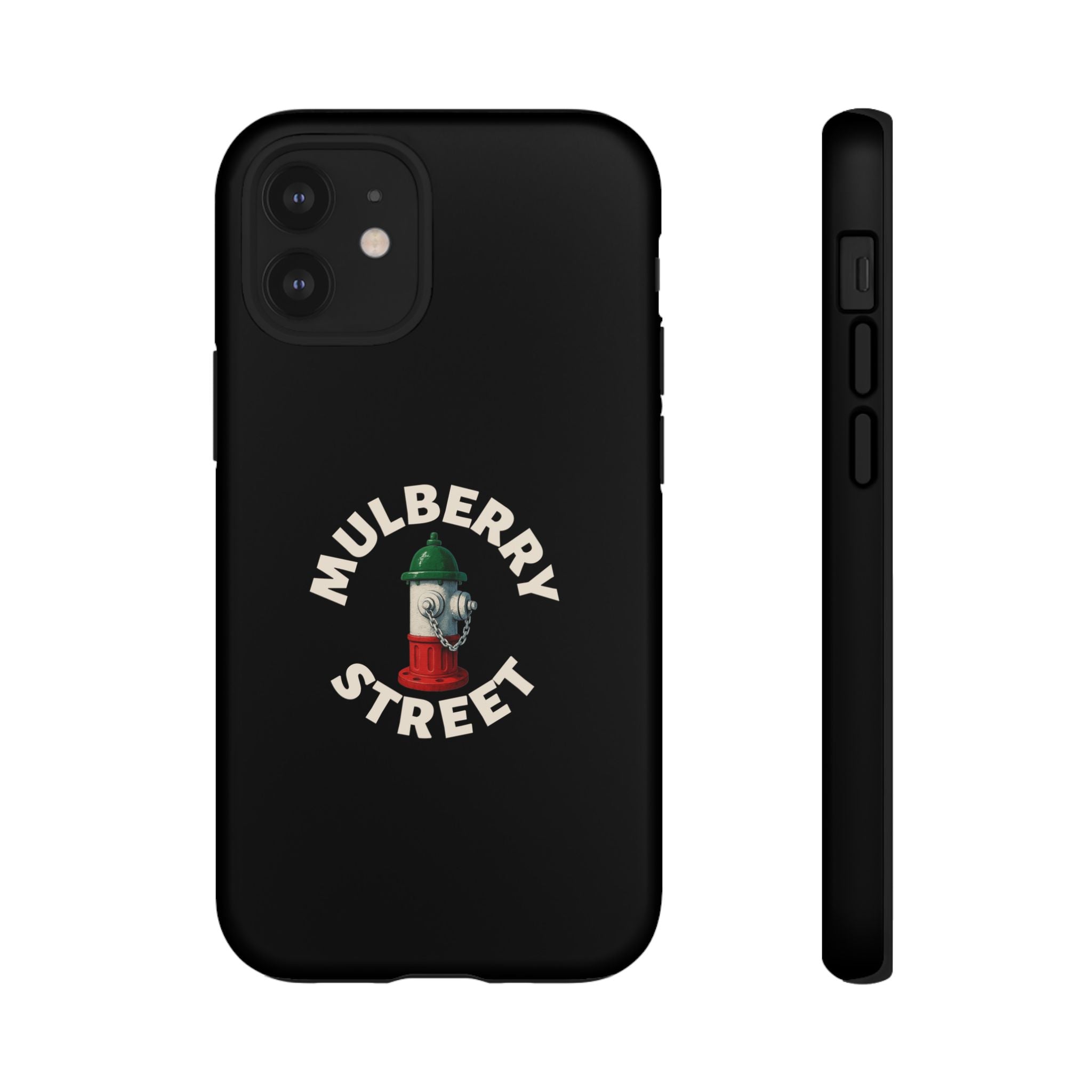 Mulberry Street Black Phone Case, Tough Cases for iPhone, Gift for Italians, Stylish Phone Cover, Unique Phone Accessory