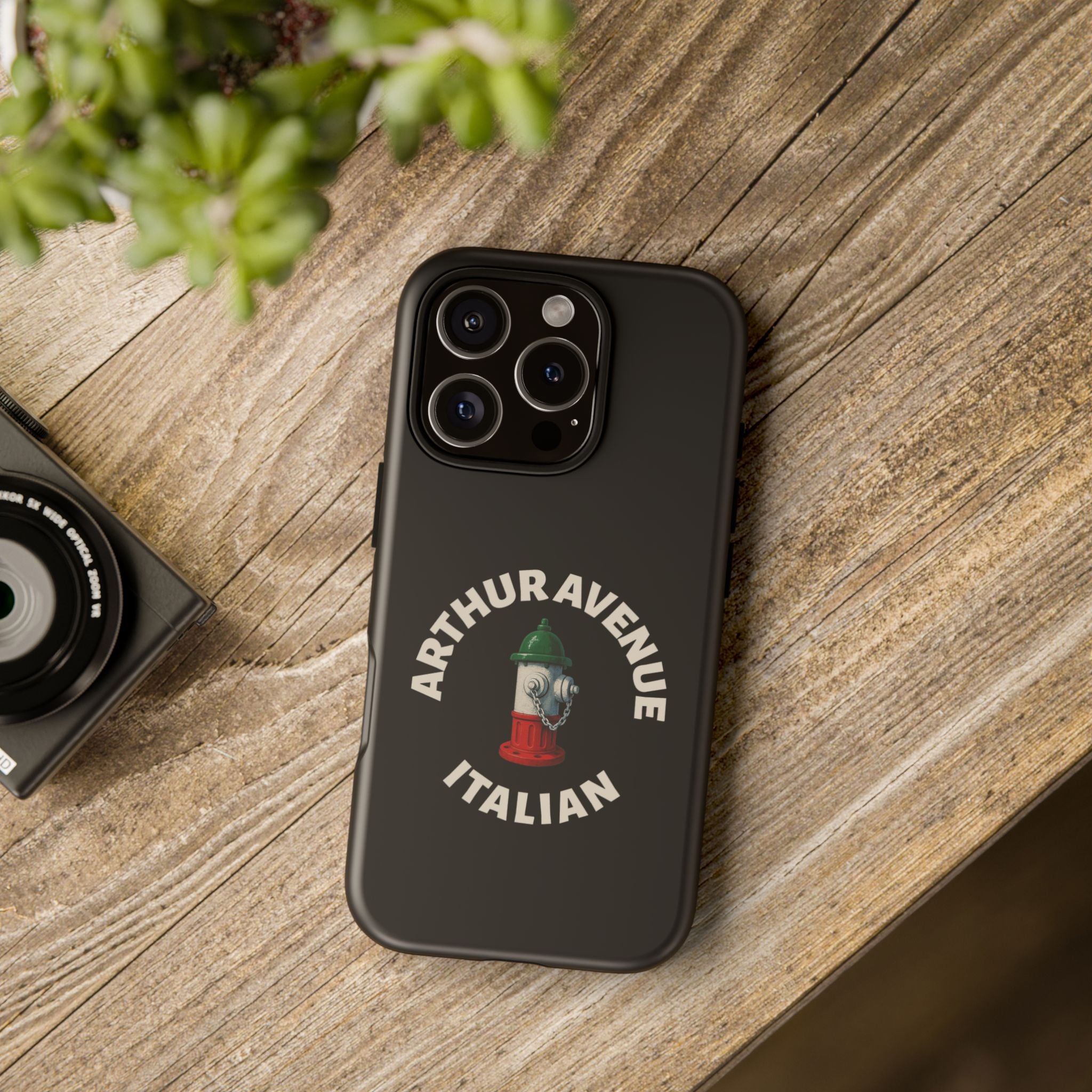 Arthur Avenue Italian Black Phone Case, Tough Cases for iPhone, Gift for Italians, Stylish Phone Cover, Unique Phone Accessory