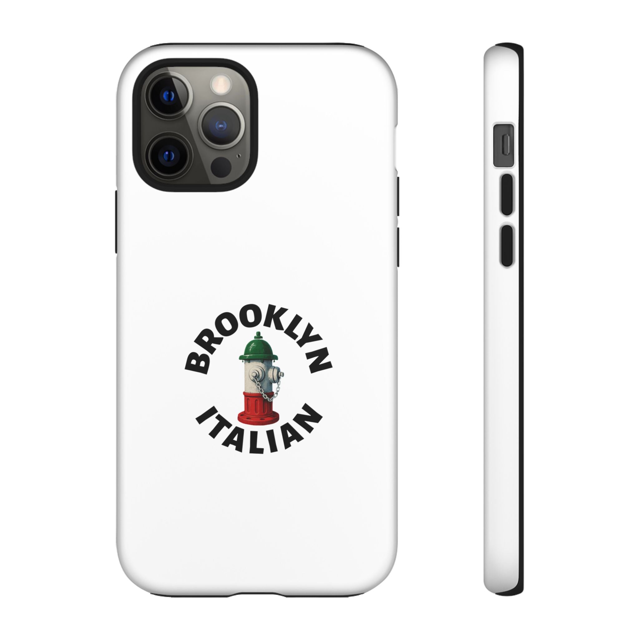 Brooklyn Italian White Phone Case, Urban Style Phone Cover, Tough Smartphone Case, Gift for Italian Heritage, Fun Streetwear Accessories