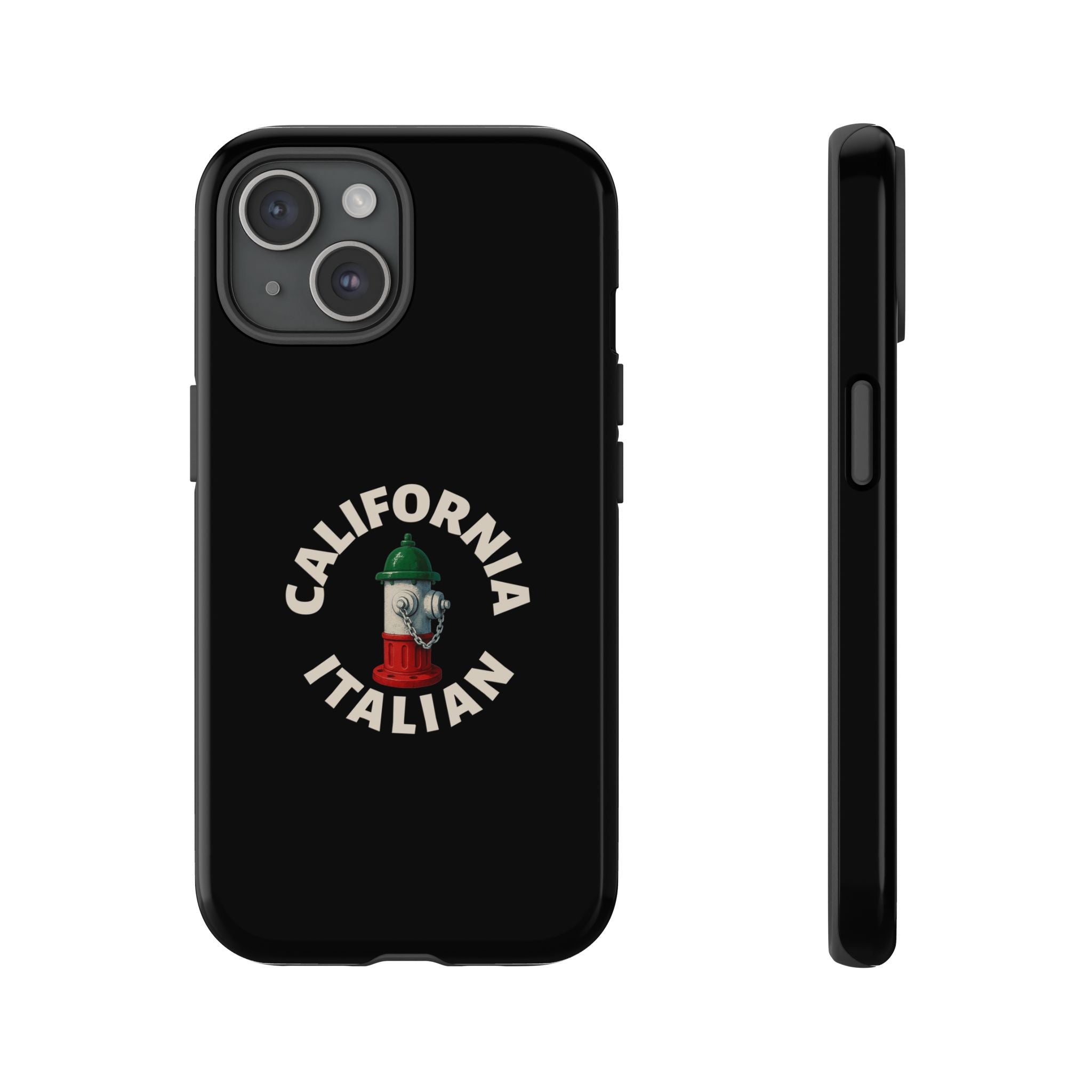 California Italian Black Phone Case, Tough Cases for iPhone, Gift for Italians, Stylish Phone Cover, Unique Phone Accessory