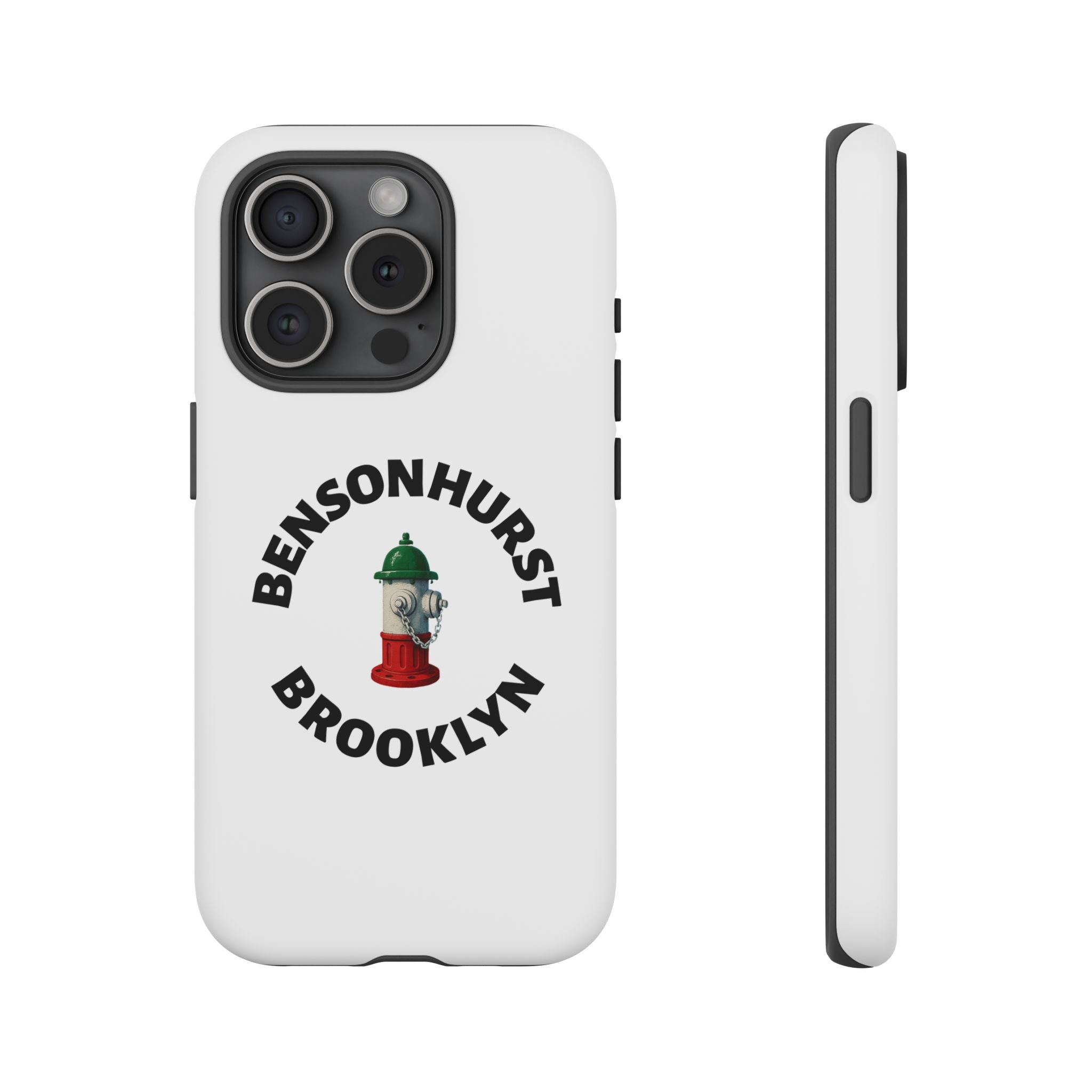 Bensonhurst Brooklyn White Phone Case, Urban Style Phone Cover, Tough Smartphone Case, Gift for Italian Heritage, Fun Streetwear Accessories