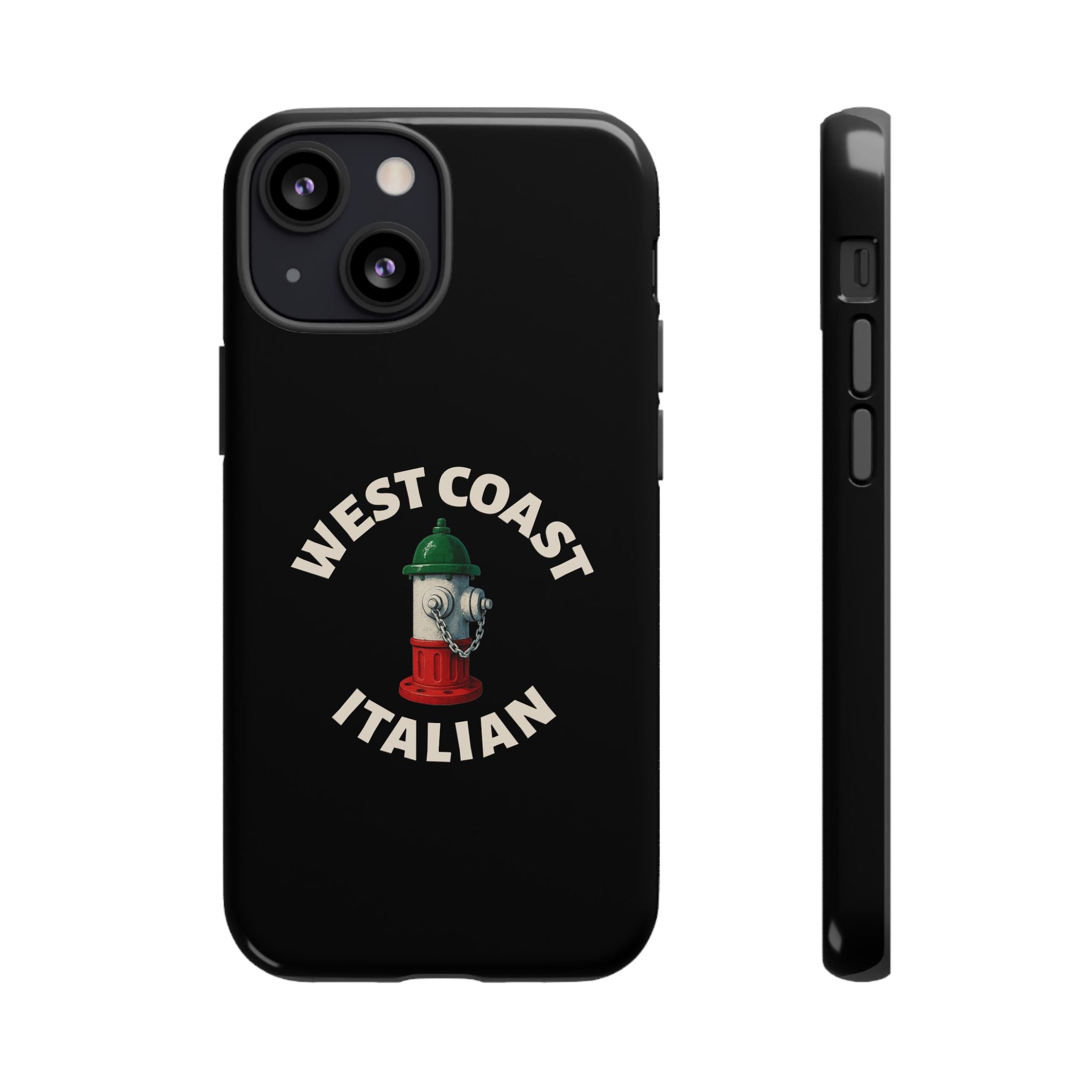 West Coast Italian Black Phone Case, Tough Cases for iPhone, Gift for Italians, Stylish Phone Cover, Unique Phone Accessory