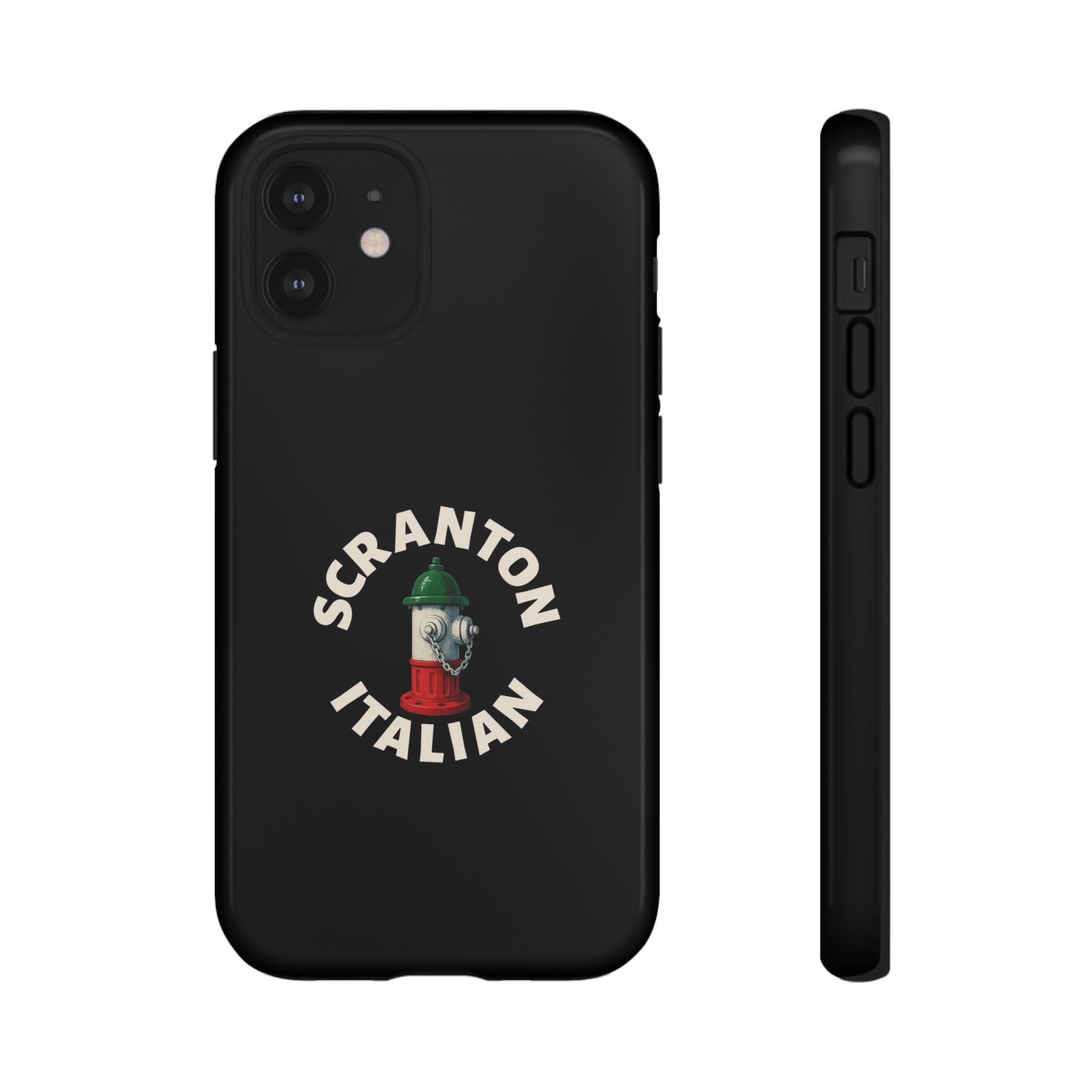 Scranton Italian Black Phone Case, Tough Cases for iPhone, Gift for Italians, Stylish Phone Cover, Unique Phone Accessory