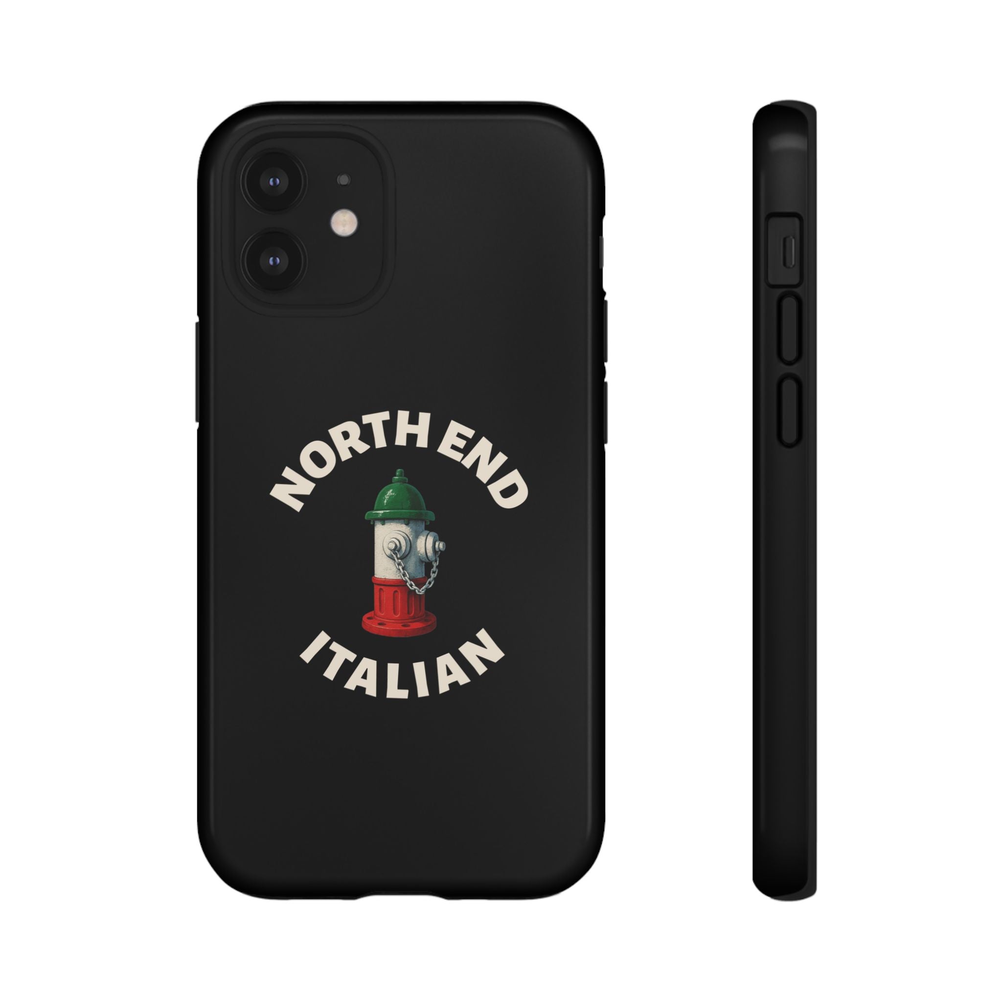 North End Italian Black Phone Case, Tough Cases for iPhone, Gift for Italians, Stylish Phone Cover, Unique Phone Accessory