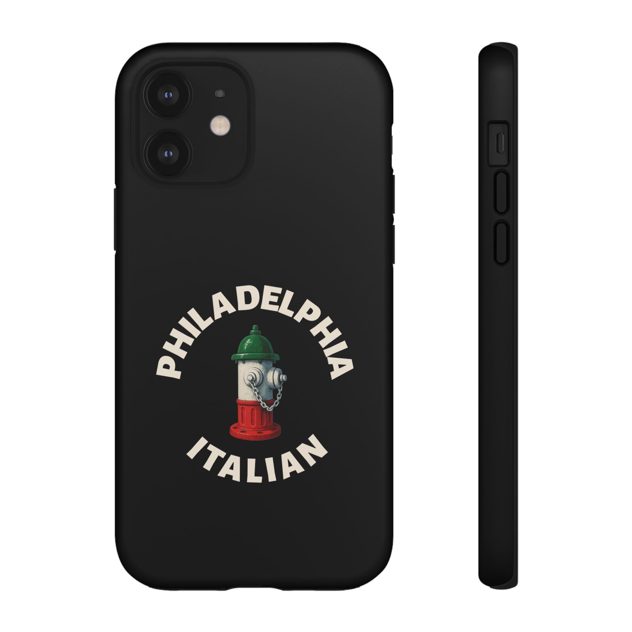 Philadelphia Italian Black Phone Case, Tough Cases for iPhone, Gift for Italians, Stylish Phone Cover, Unique Phone Accessory