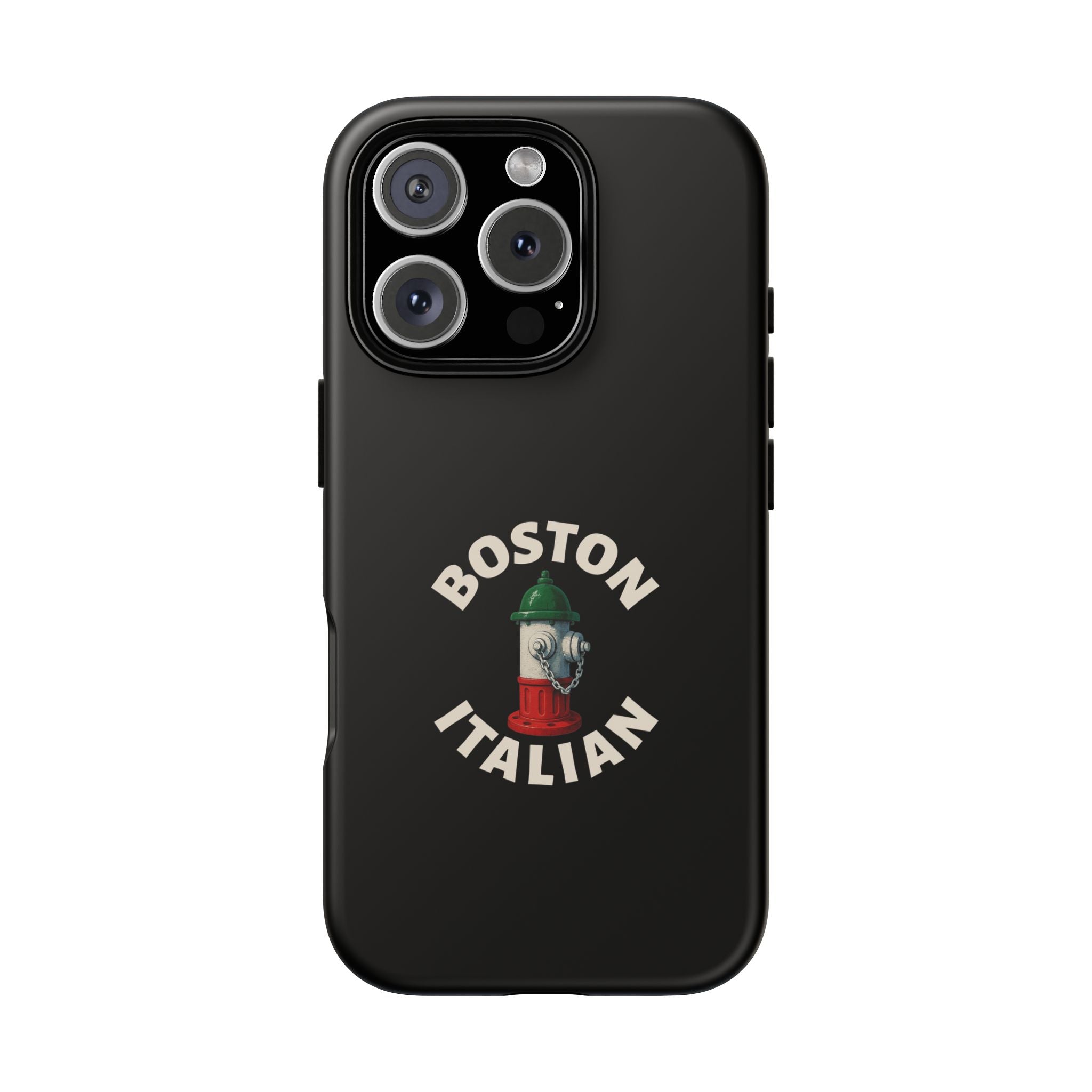 Boston Italian Black Phone Case, Tough Cases for iPhone, Gift for Italians, Stylish Phone Cover, Unique Phone Accessory