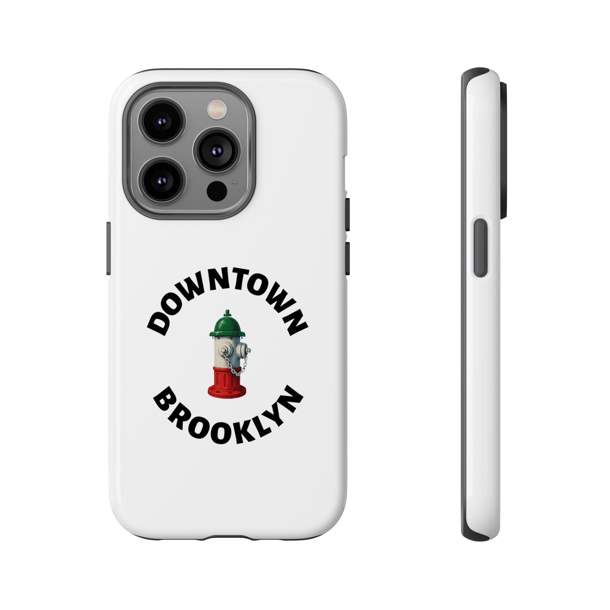Downtown Brooklyn White Phone Case, Urban Style Phone Cover, Tough Smartphone Case, Gift for Italian Heritage, Fun Streetwear Accessories