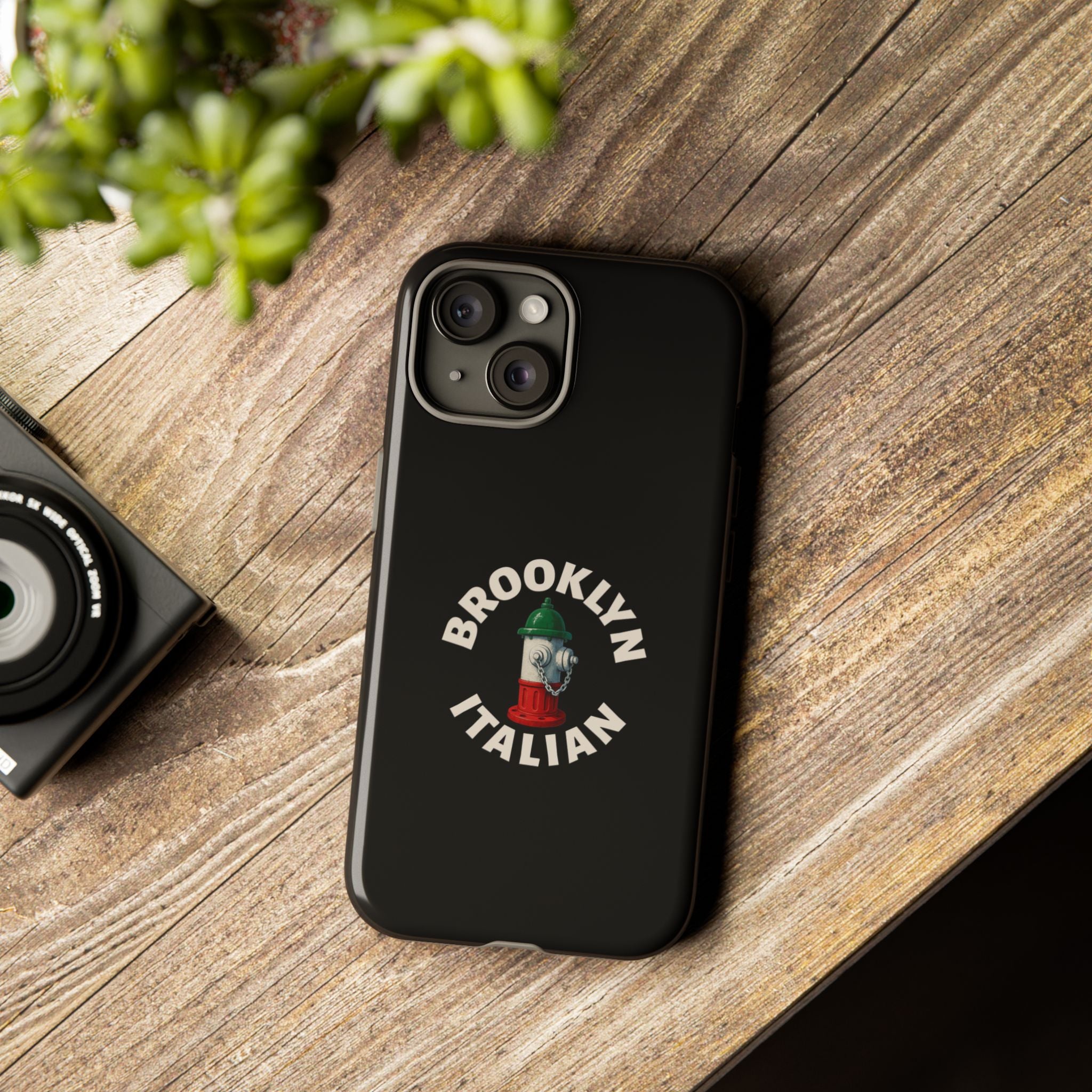 Brooklyn Italian Black Phone Case, Tough Cases for iPhone, Gift for Italians, Stylish Phone Cover, Unique Phone Accessory