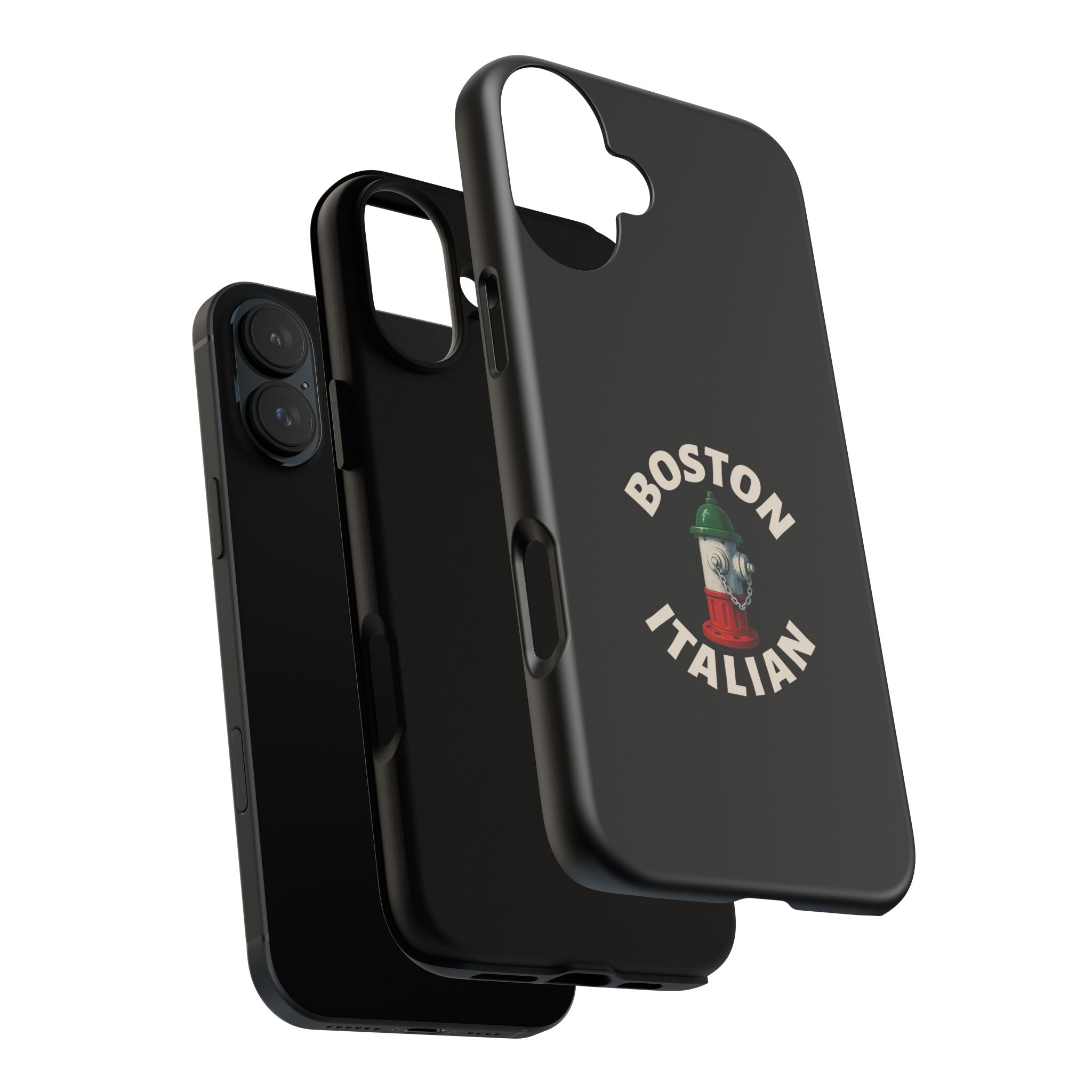 Boston Italian Black Phone Case, Tough Cases for iPhone, Gift for Italians, Stylish Phone Cover, Unique Phone Accessory