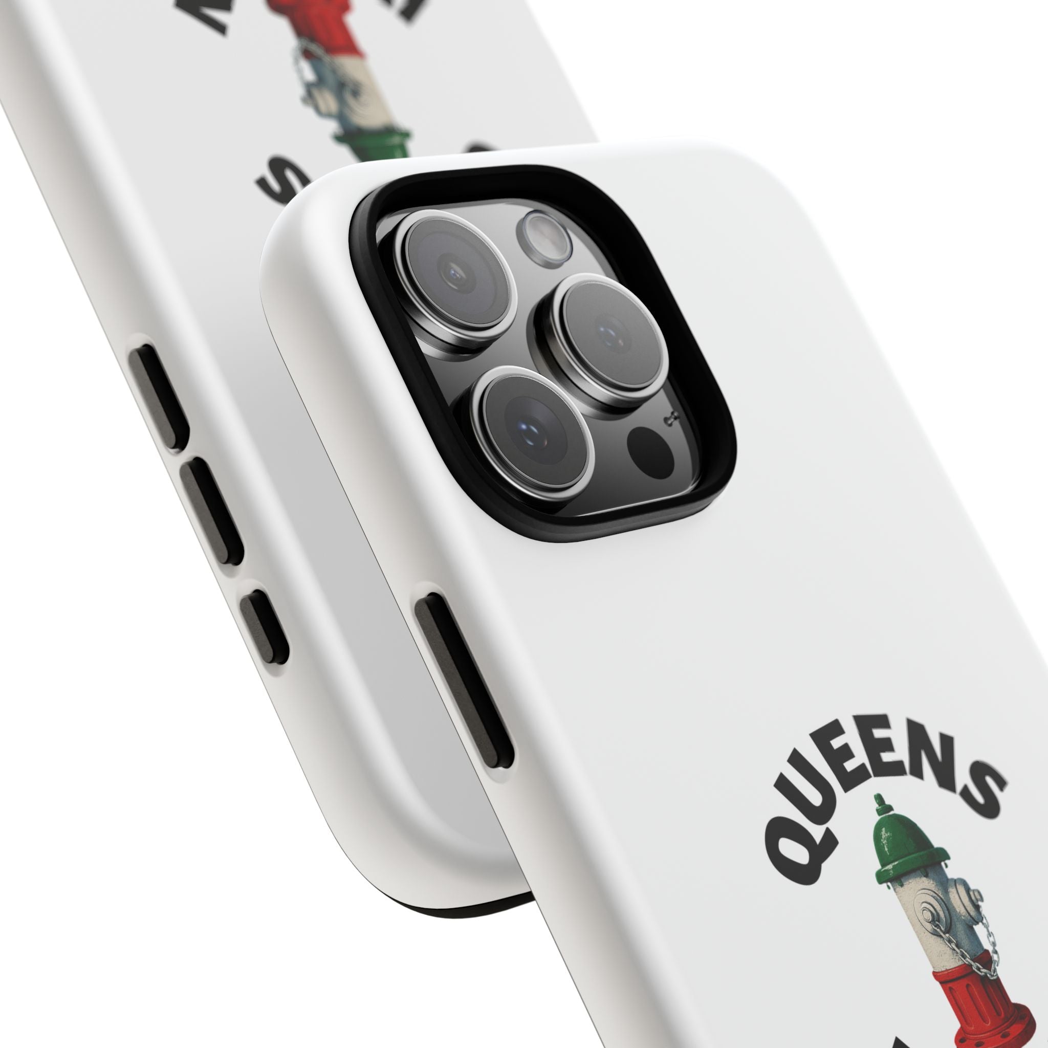 Queens Italian White Phone Case, Urban Style Phone Cover, Tough Smartphone Case, Gift for Italian Heritage, Fun Streetwear Accessories