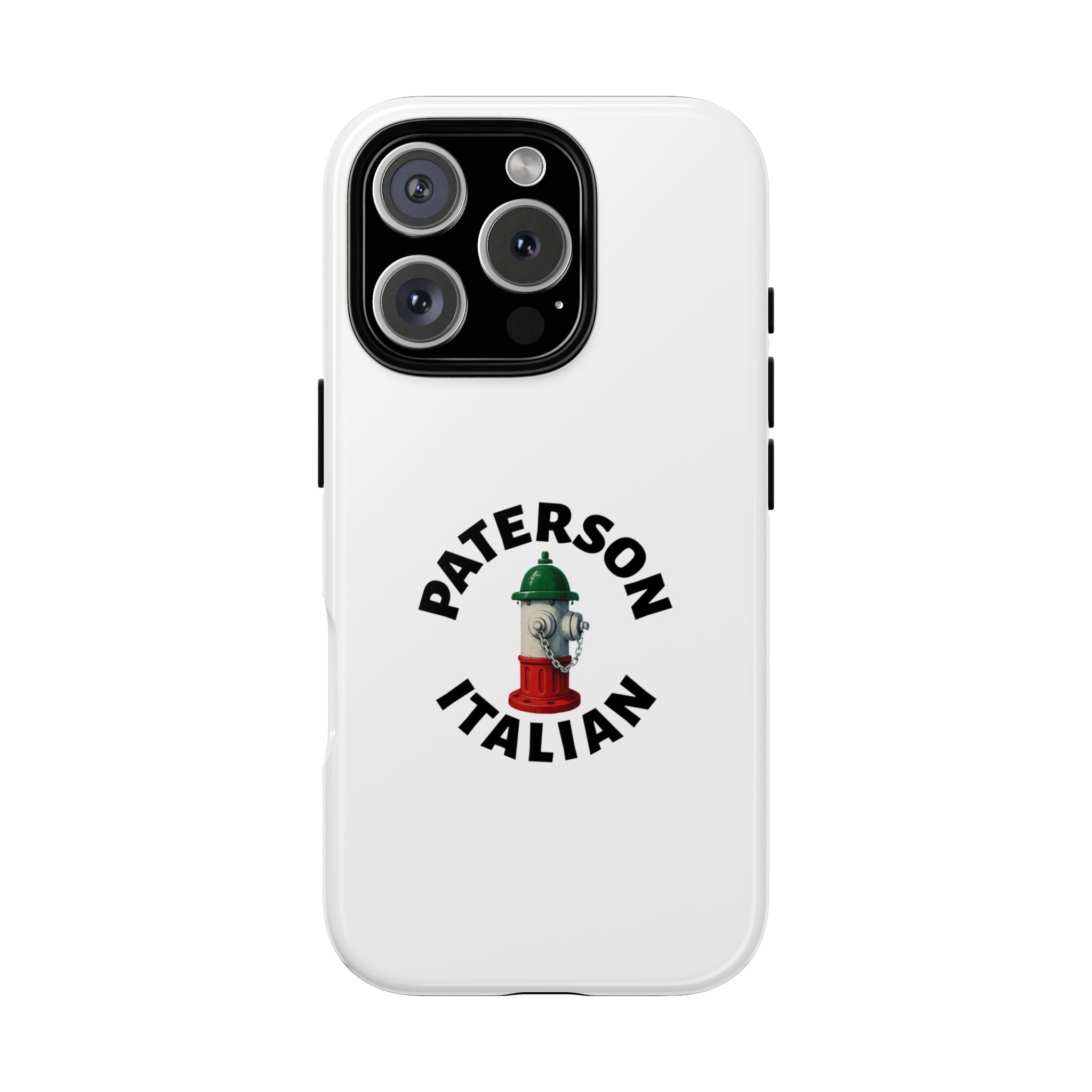 Paterson Italian White Phone Case, Urban Style Phone Cover, Tough Smartphone Case, Gift for Italian Heritage, Fun Streetwear Accessories