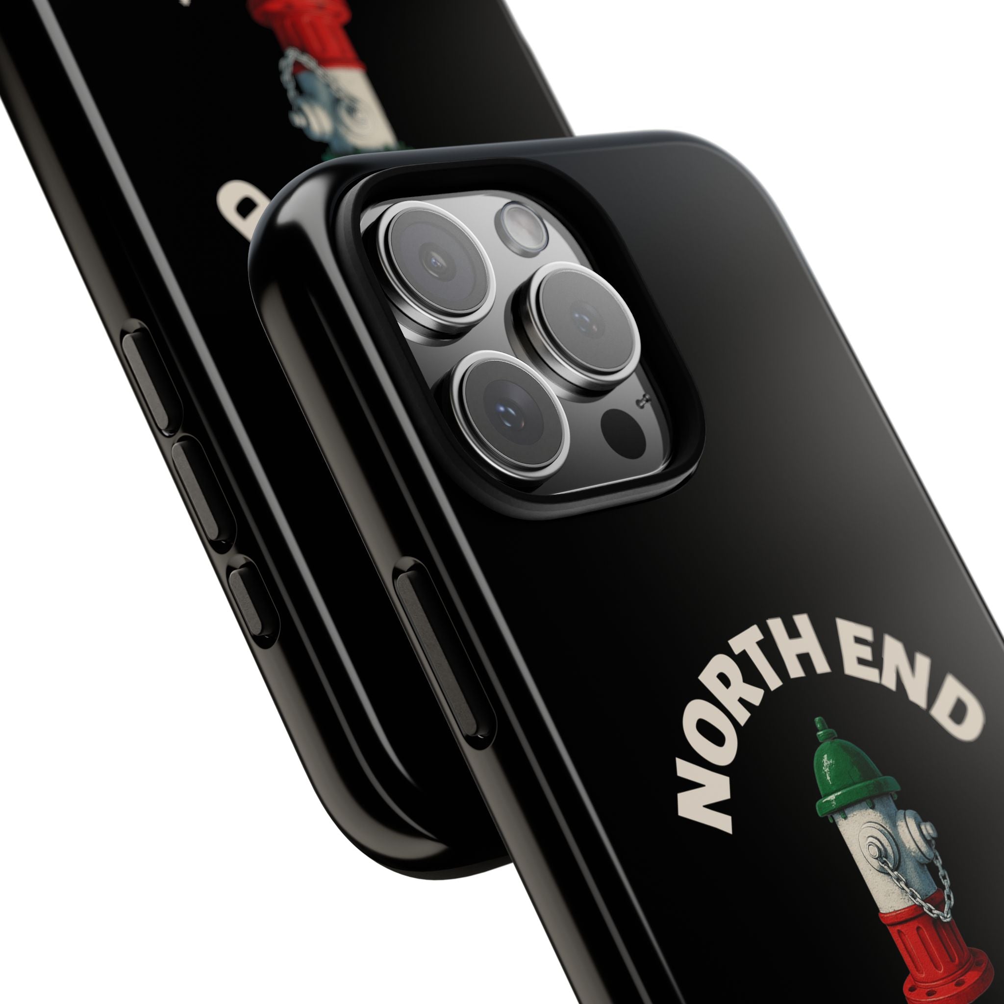 North End Italian Black Phone Case, Tough Cases for iPhone, Gift for Italians, Stylish Phone Cover, Unique Phone Accessory