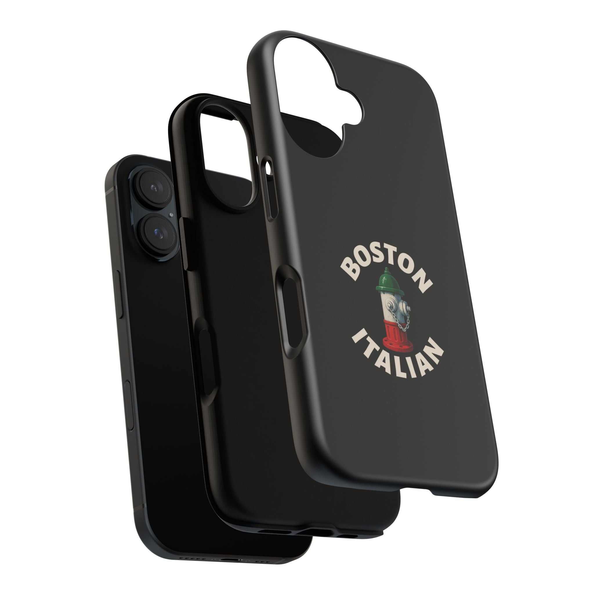 Boston Italian Black Phone Case, Tough Cases for iPhone, Gift for Italians, Stylish Phone Cover, Unique Phone Accessory