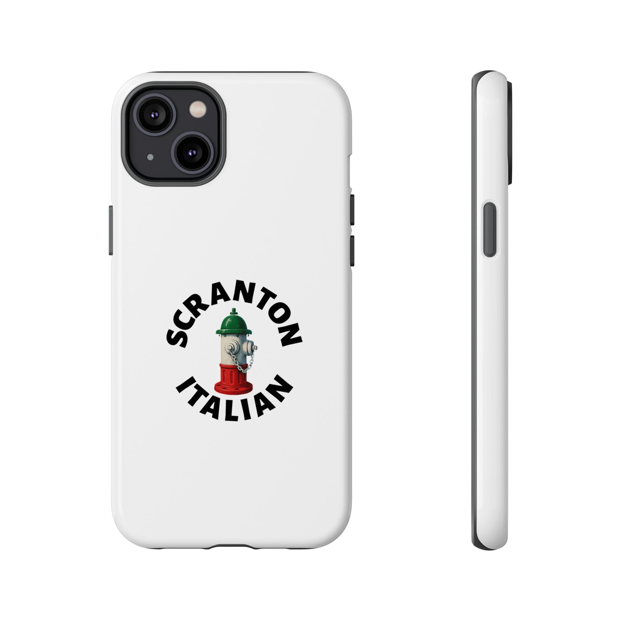 Scranton Italian White Phone Case, Urban Style Phone Cover, Tough Smartphone Case, Gift for Italian Heritage, Fun Streetwear Accessories
