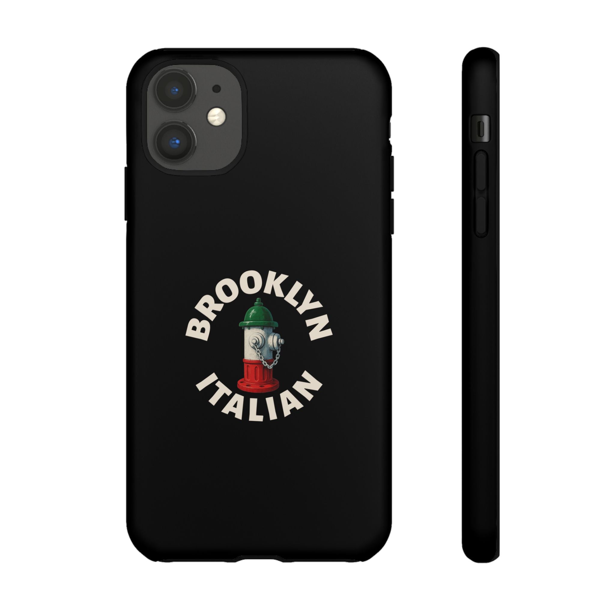 Brooklyn Italian Black Phone Case, Tough Cases for iPhone, Gift for Italians, Stylish Phone Cover, Unique Phone Accessory