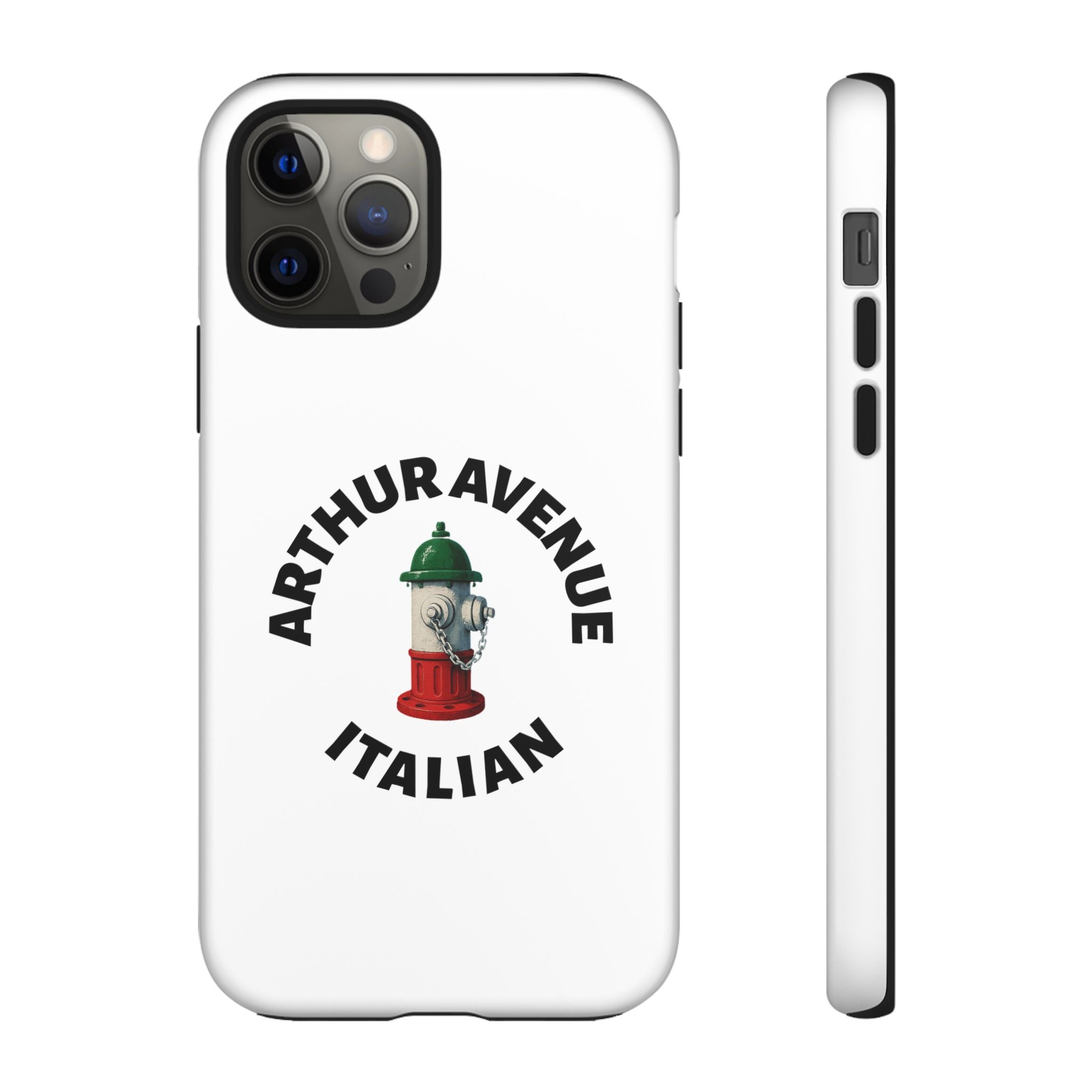 Arthur Avenue Italian White Phone Case, Urban Style Phone Cover, Tough Smartphone Case, Gift for Italian Heritage, Fun Streetwear Accessories