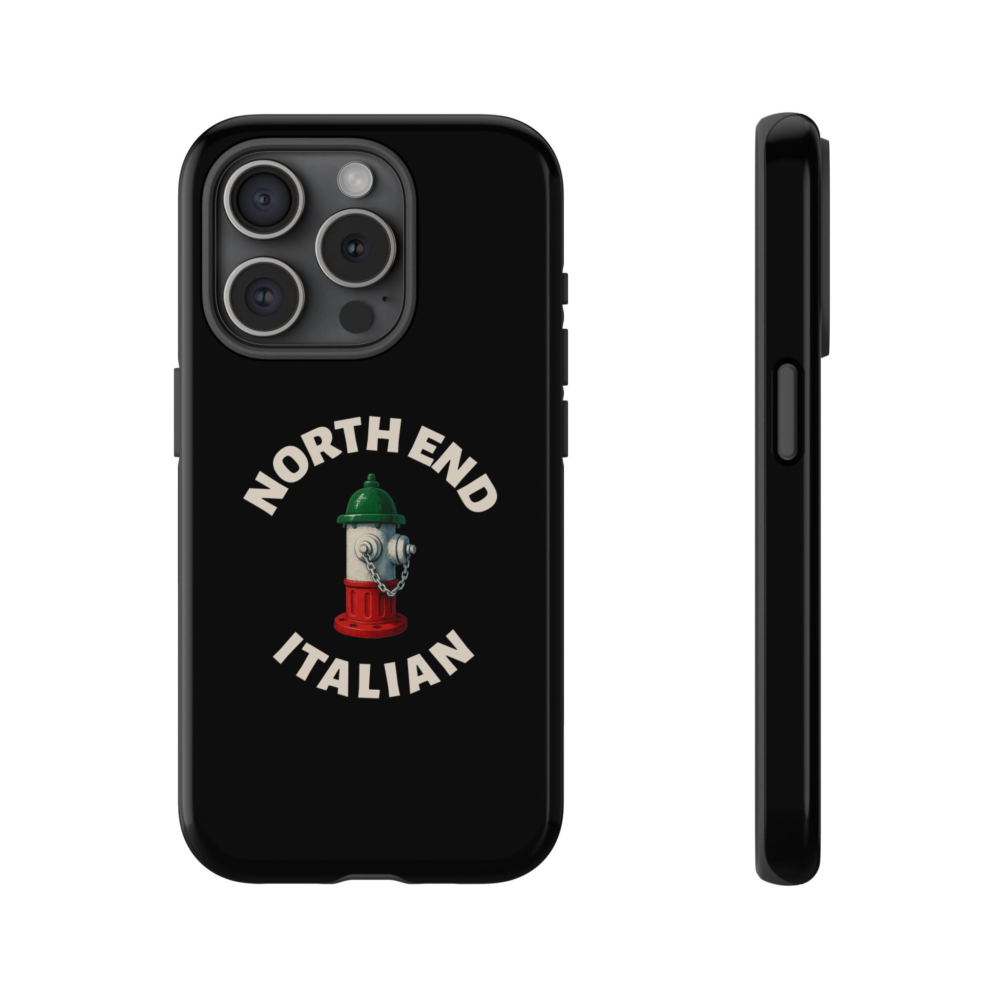 North End Italian Black Phone Case, Tough Cases for iPhone, Gift for Italians, Stylish Phone Cover, Unique Phone Accessory