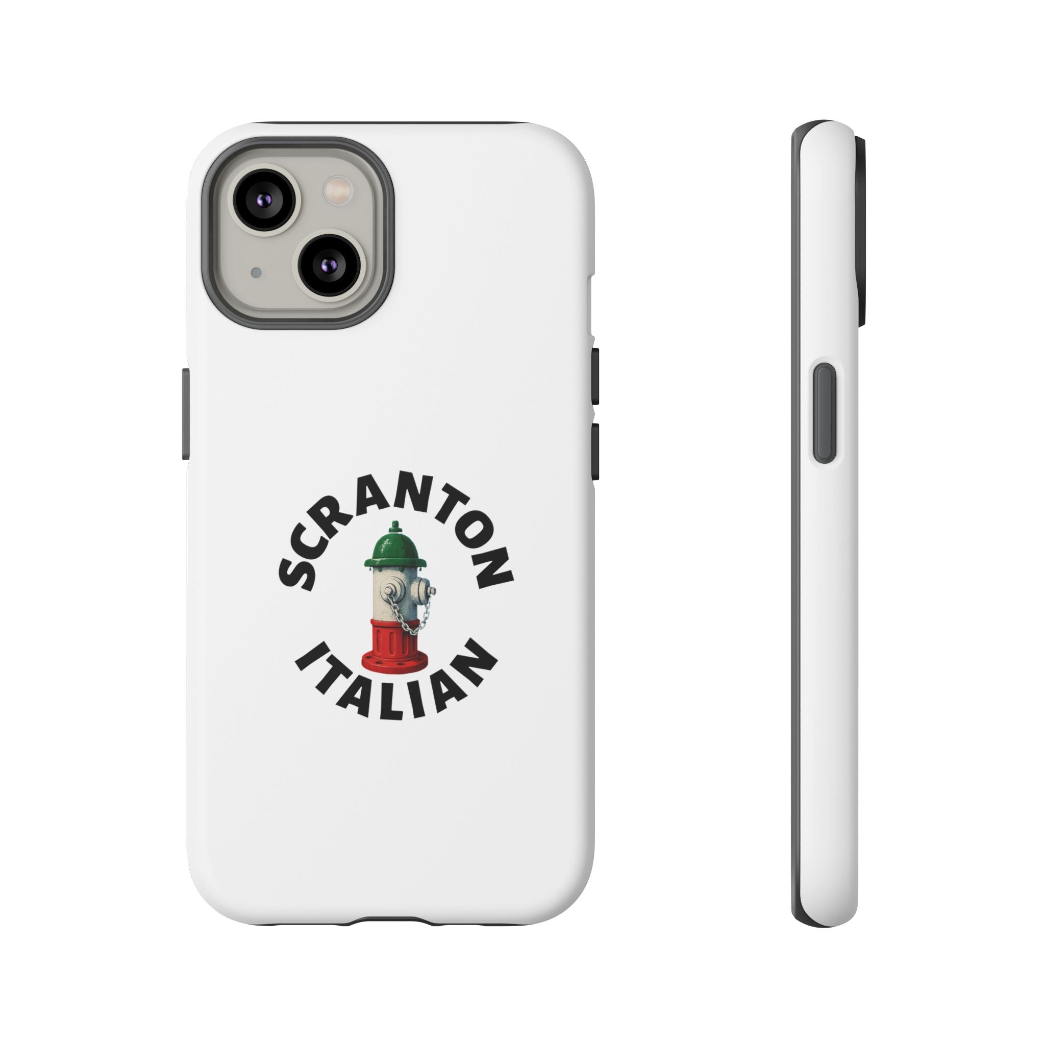 Scranton Italian White Phone Case, Urban Style Phone Cover, Tough Smartphone Case, Gift for Italian Heritage, Fun Streetwear Accessories