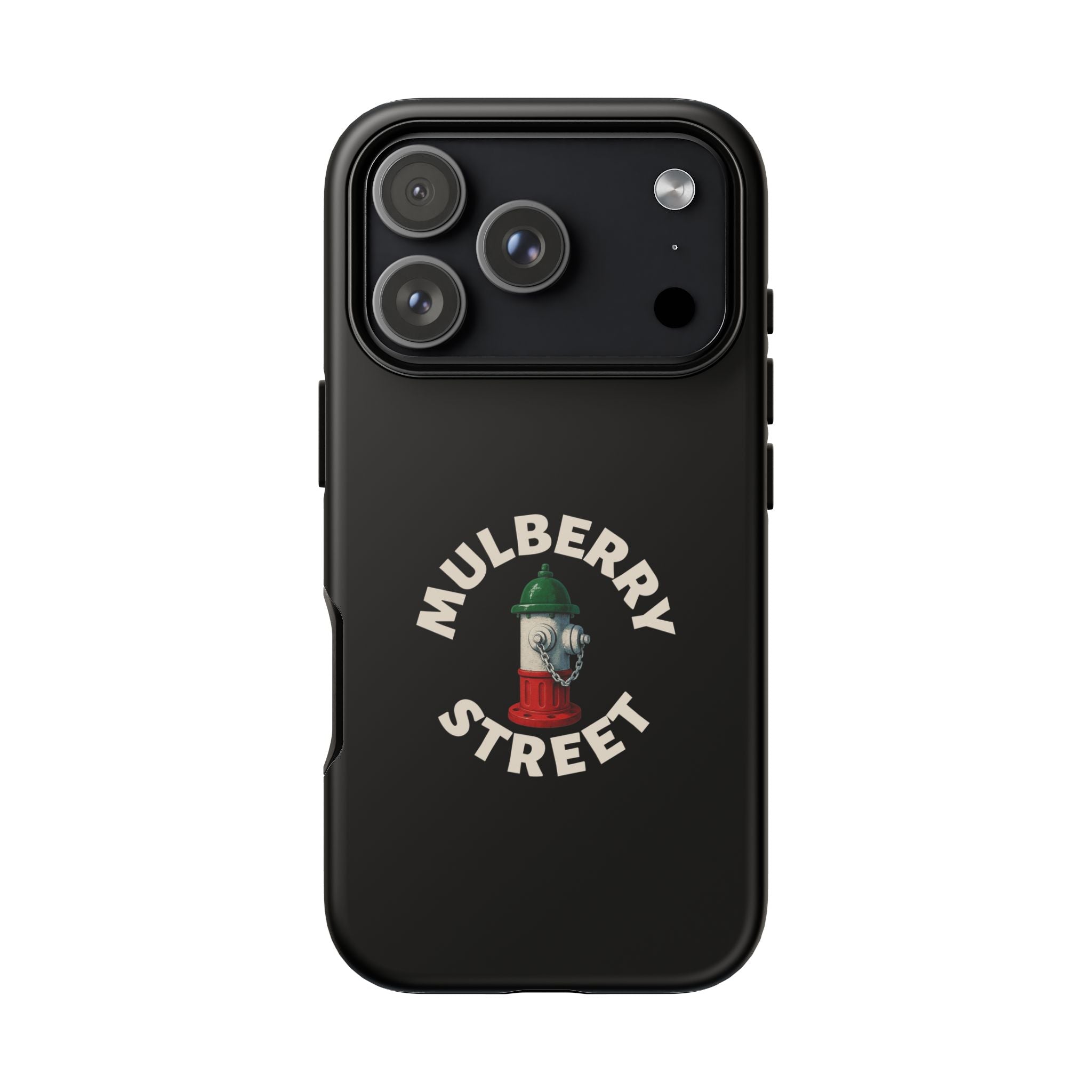 Mulberry Street Black Phone Case, Tough Cases for iPhone, Gift for Italians, Stylish Phone Cover, Unique Phone Accessory