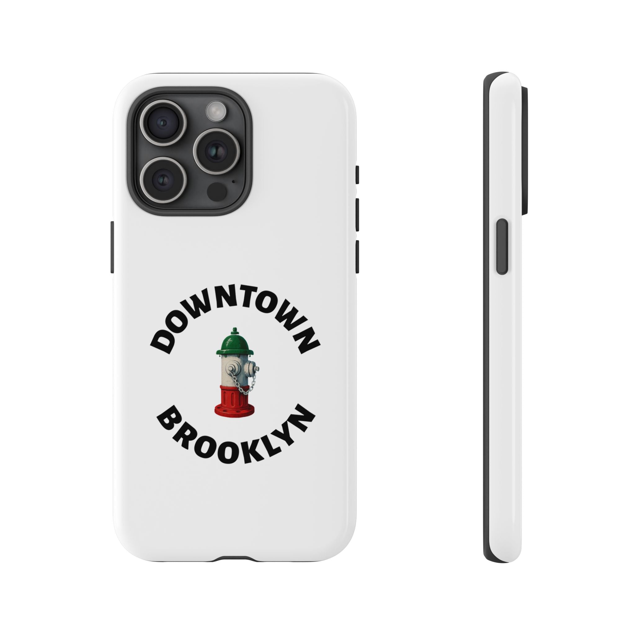 Downtown Brooklyn White Phone Case, Urban Style Phone Cover, Tough Smartphone Case, Gift for Italian Heritage, Fun Streetwear Accessories