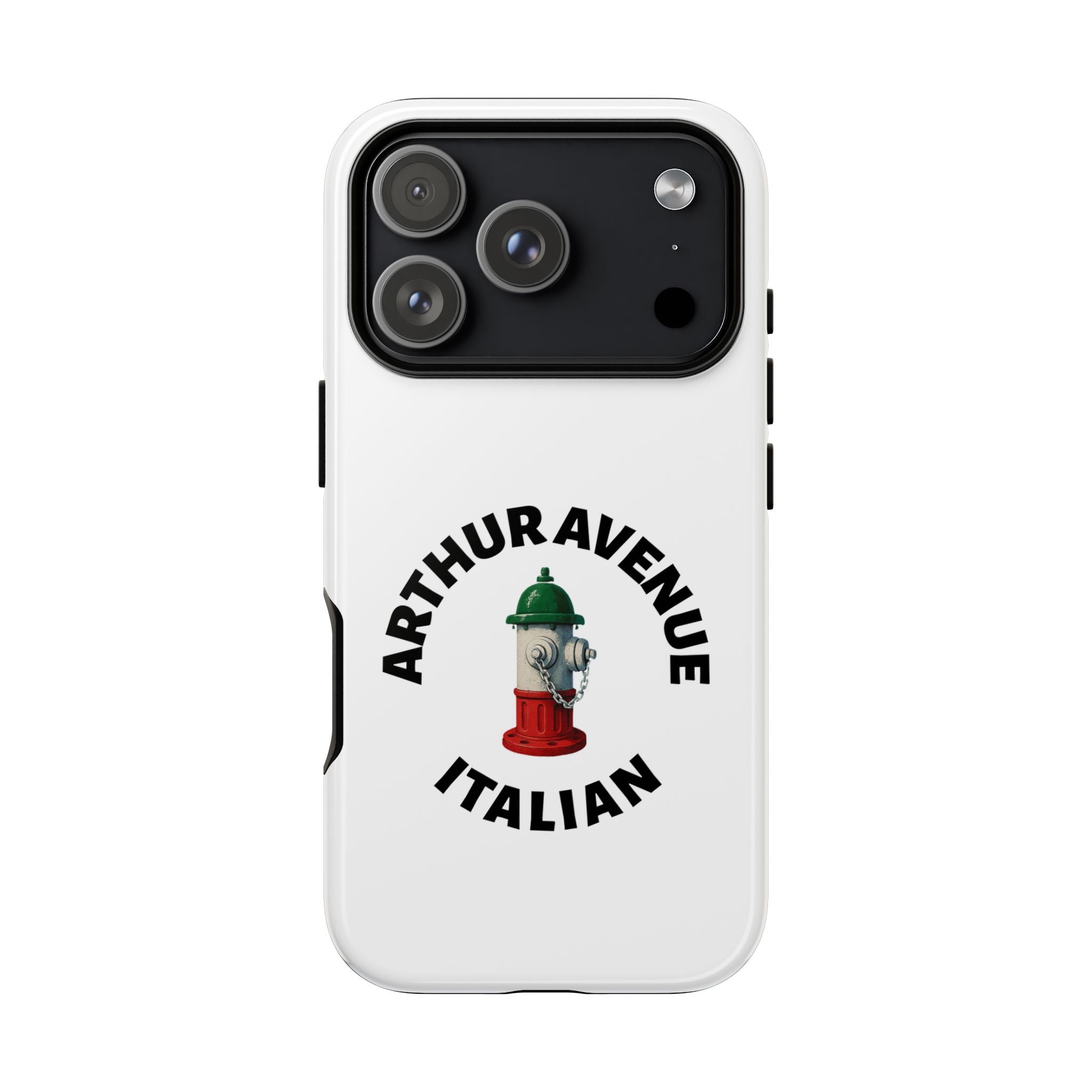 Arthur Avenue Italian White Phone Case, Urban Style Phone Cover, Tough Smartphone Case, Gift for Italian Heritage, Fun Streetwear Accessories