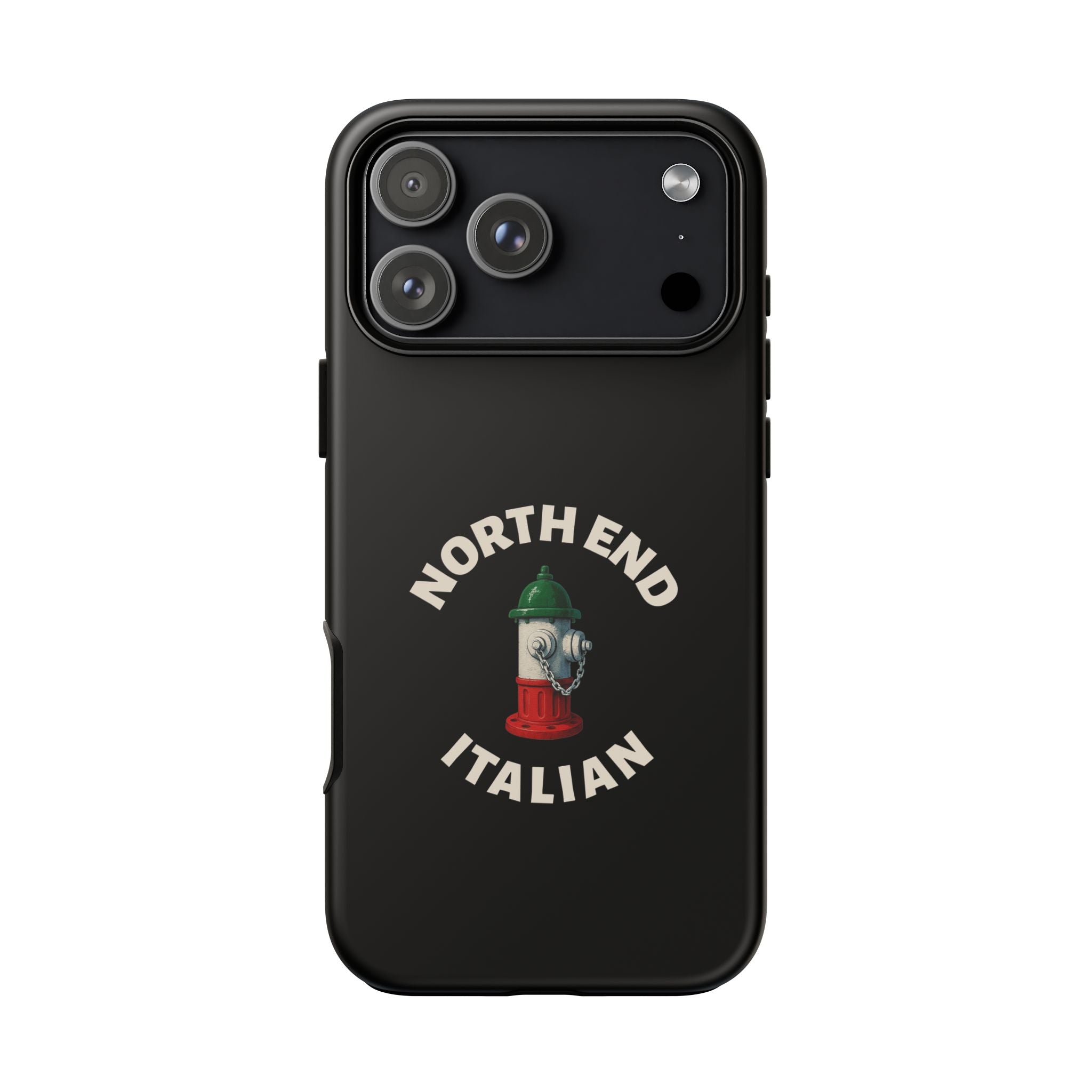 North End Italian Black Phone Case, Tough Cases for iPhone, Gift for Italians, Stylish Phone Cover, Unique Phone Accessory