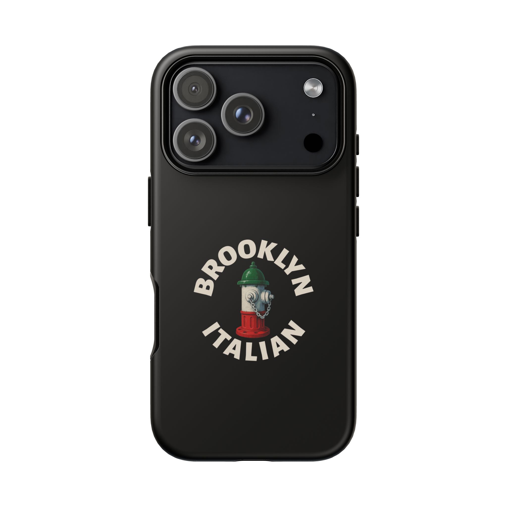 Brooklyn Italian Black Phone Case, Tough Cases for iPhone, Gift for Italians, Stylish Phone Cover, Unique Phone Accessory