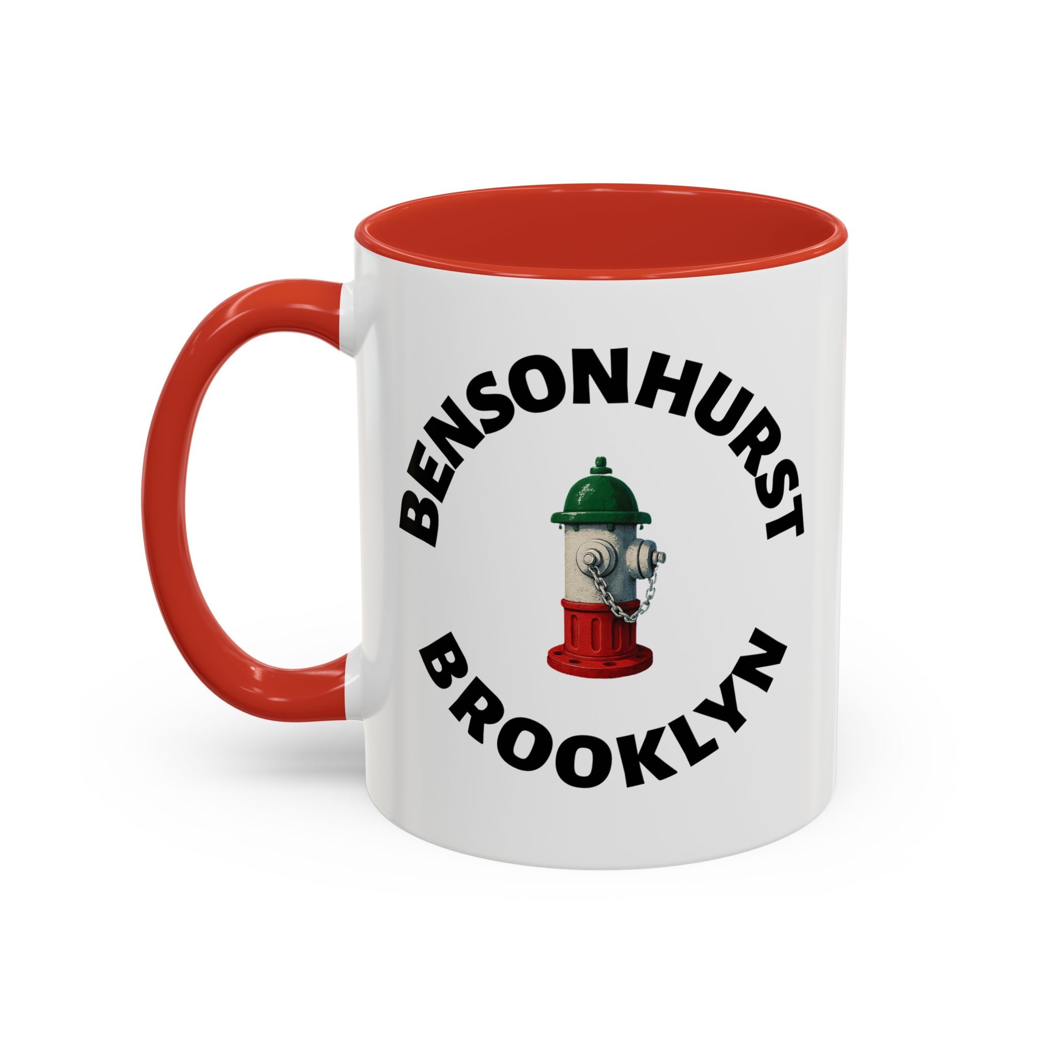 Bensonhurst Coffee Mug with Fire Hydrant Design, Unique Gift for Italians, Fun Kitchen Decor