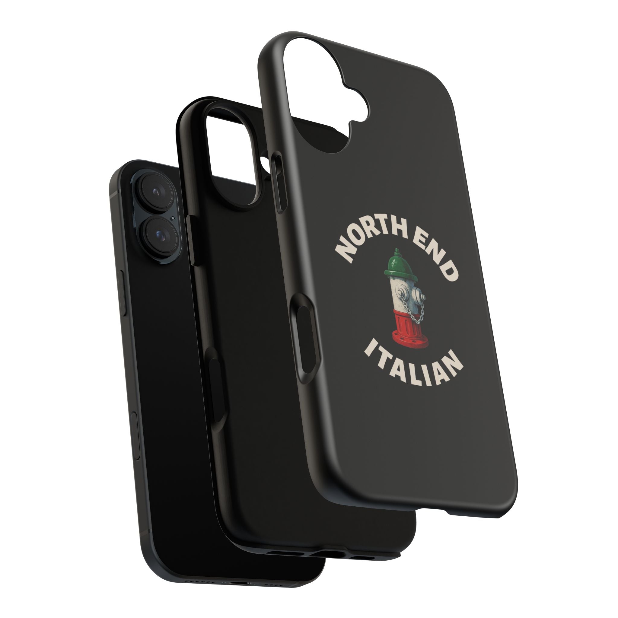North End Italian Black Phone Case, Tough Cases for iPhone, Gift for Italians, Stylish Phone Cover, Unique Phone Accessory