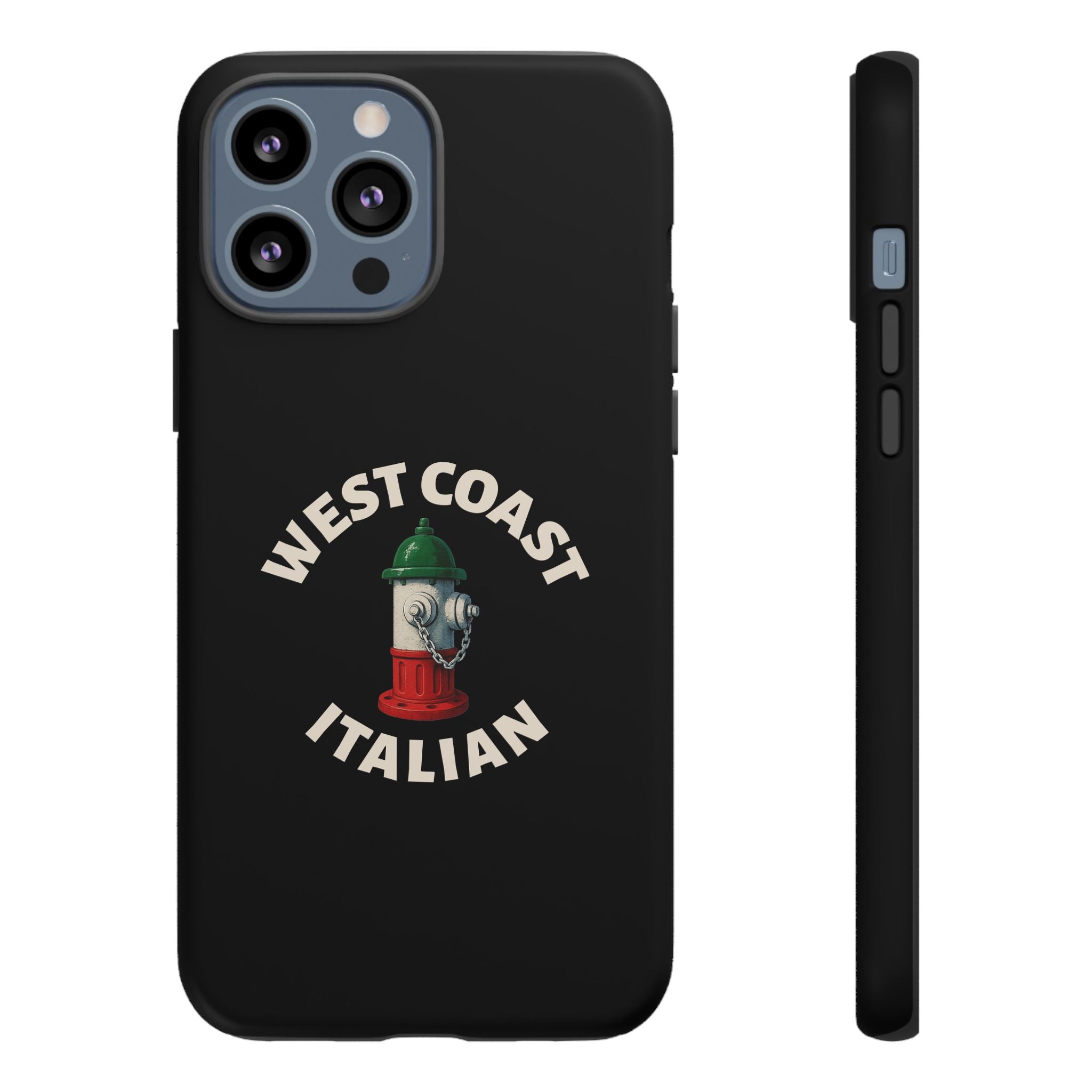 West Coast Italian Black Phone Case, Tough Cases for iPhone, Gift for Italians, Stylish Phone Cover, Unique Phone Accessory