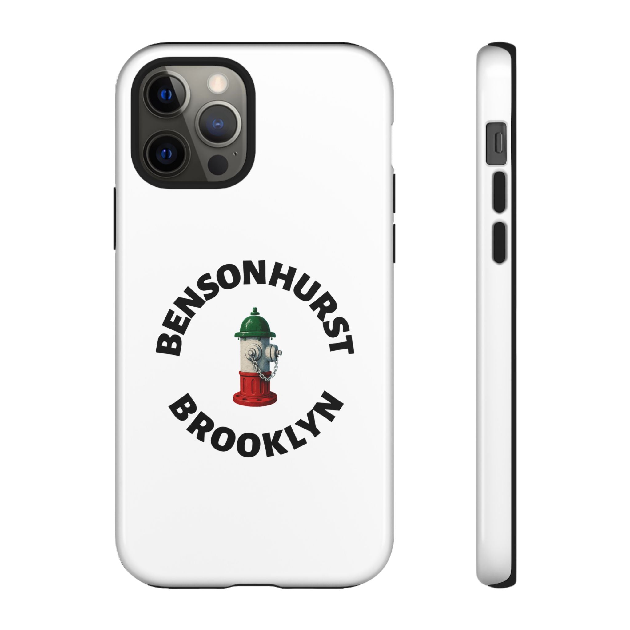 Bensonhurst Brooklyn White Phone Case, Urban Style Phone Cover, Tough Smartphone Case, Gift for Italian Heritage, Fun Streetwear Accessories