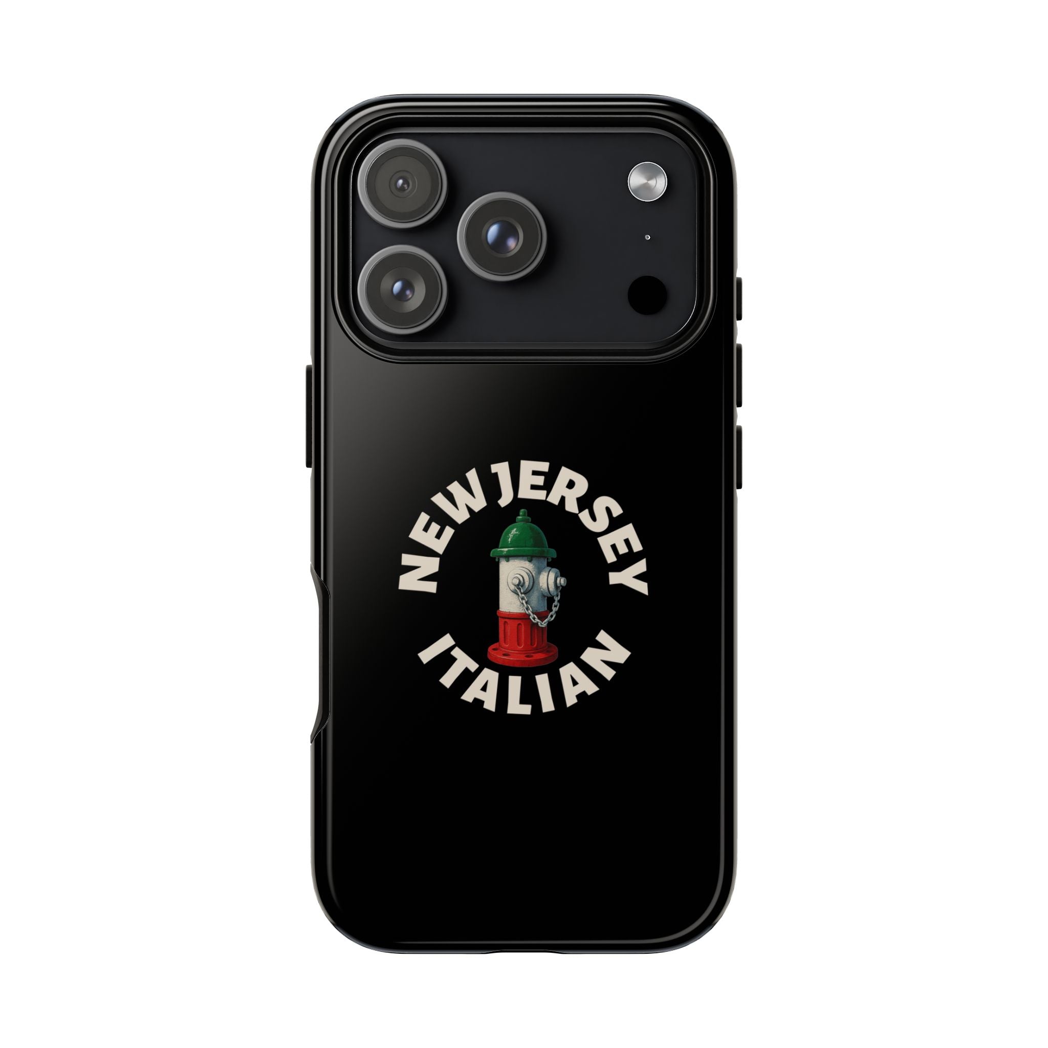 New Jersey Italian Black Phone Case, Tough Cases for iPhone, Gift for Italians, Stylish Phone Cover, Unique Phone Accessory
