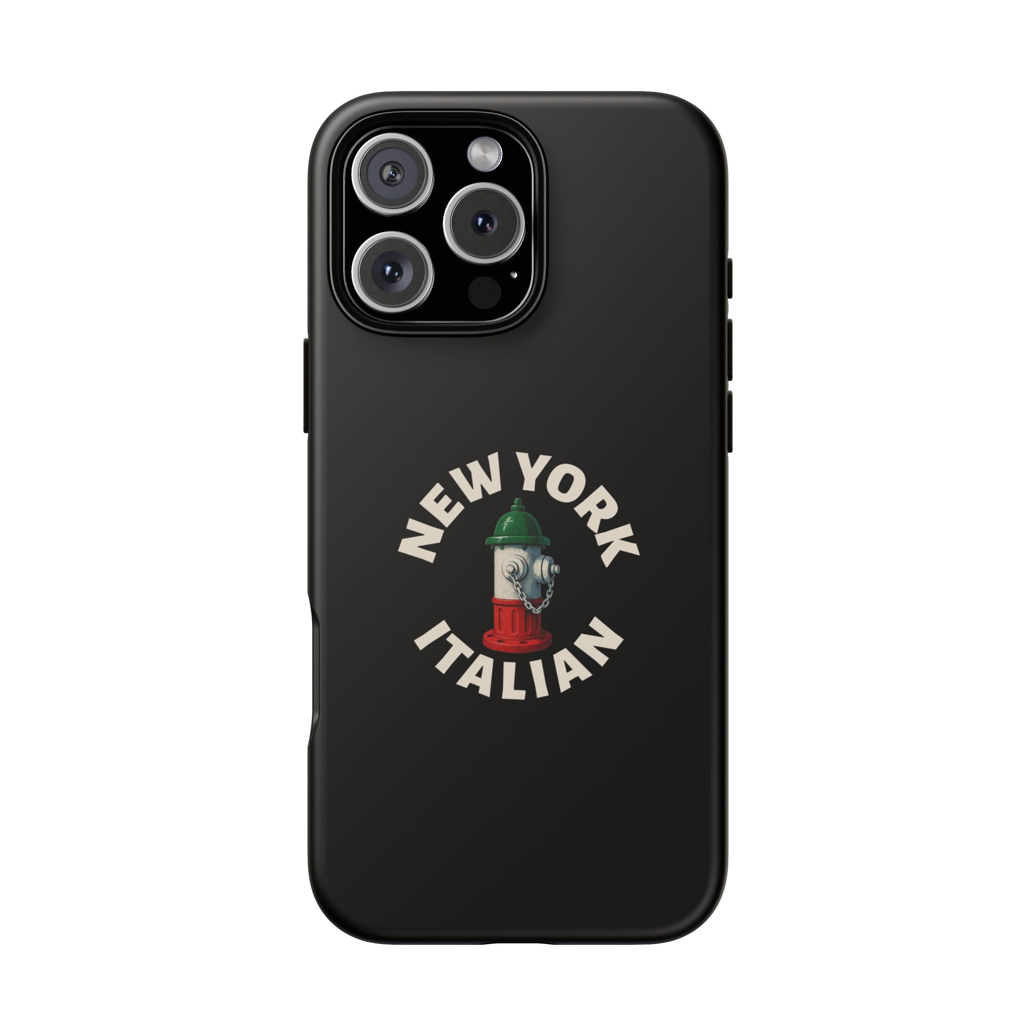 New York Italian Black Phone Case, Tough Cases for iPhone, Gift for Italians, Stylish Phone Cover, Unique Phone Accessory