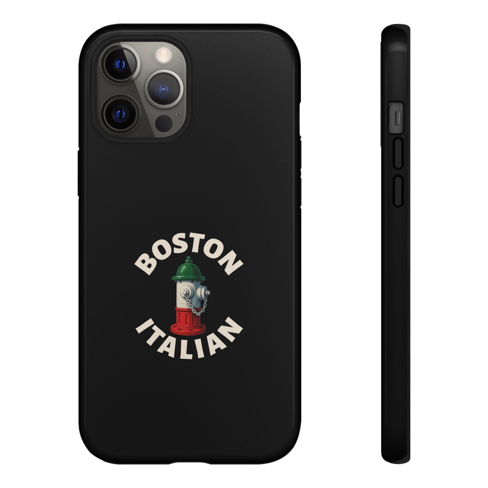 Boston Italian Black Phone Case, Tough Cases for iPhone, Gift for Italians, Stylish Phone Cover, Unique Phone Accessory