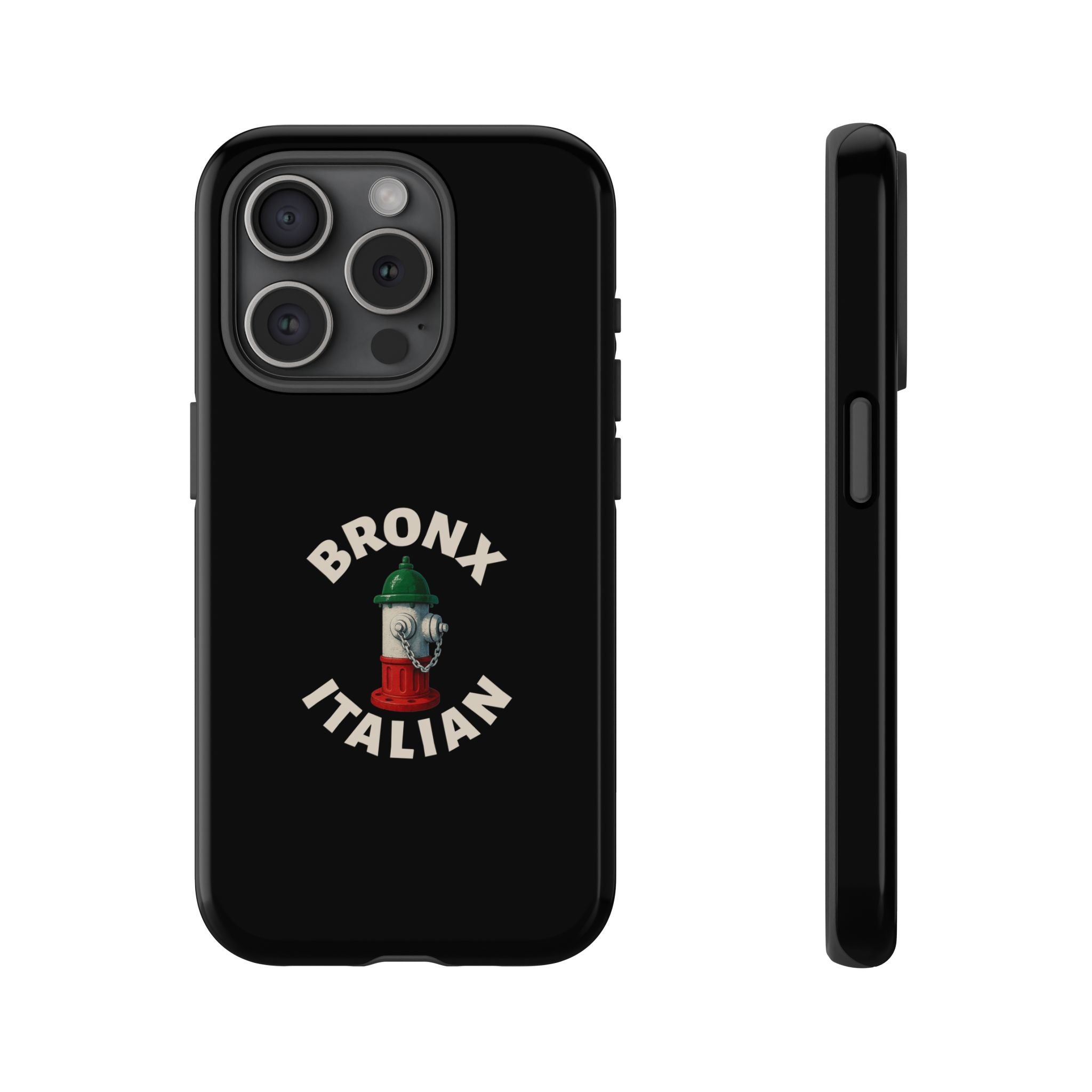 Bronx Italian Black Phone Case, Tough Cases for iPhone, Gift for Italians, Stylish Phone Cover, Unique Phone Accessory