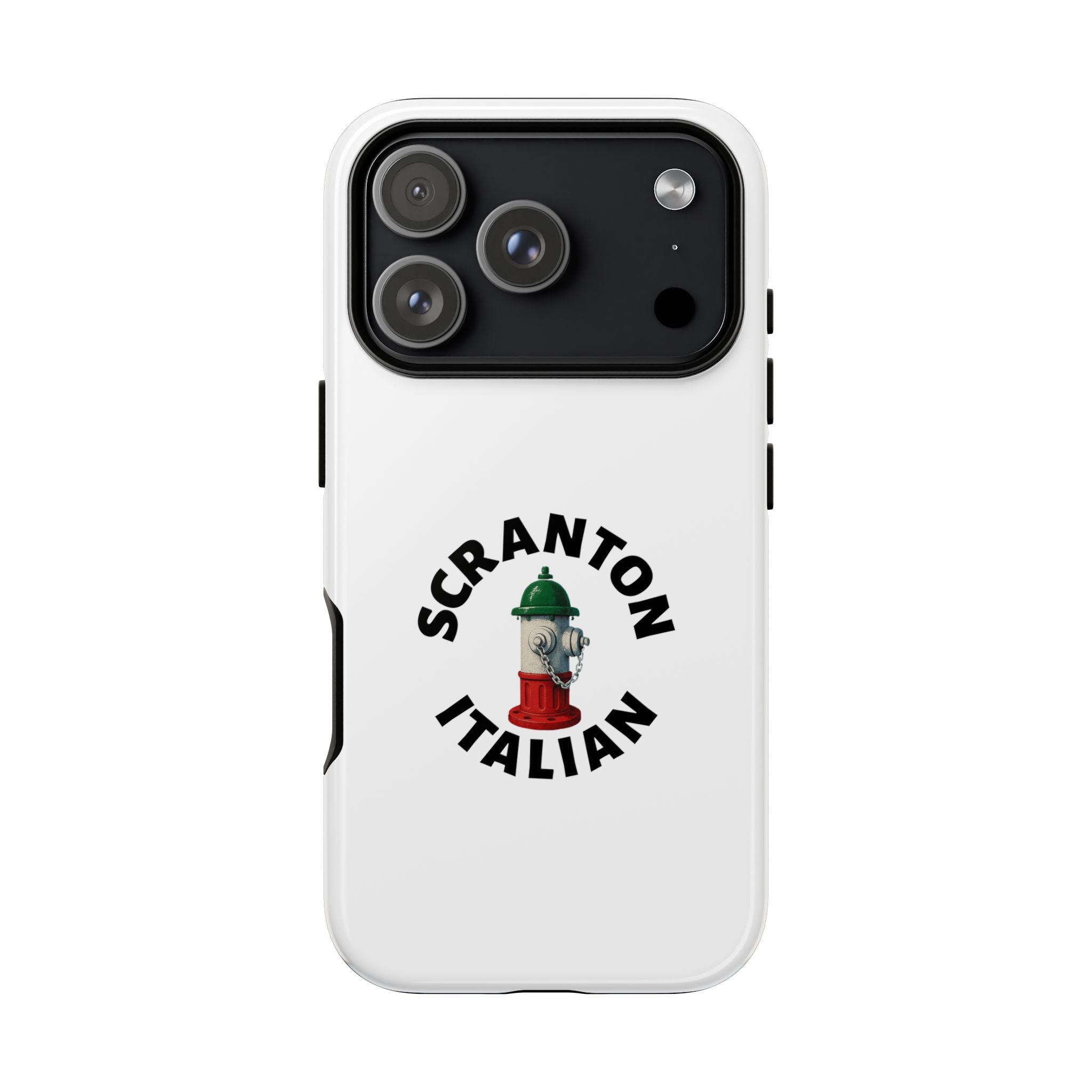 Scranton Italian White Phone Case, Urban Style Phone Cover, Tough Smartphone Case, Gift for Italian Heritage, Fun Streetwear Accessories