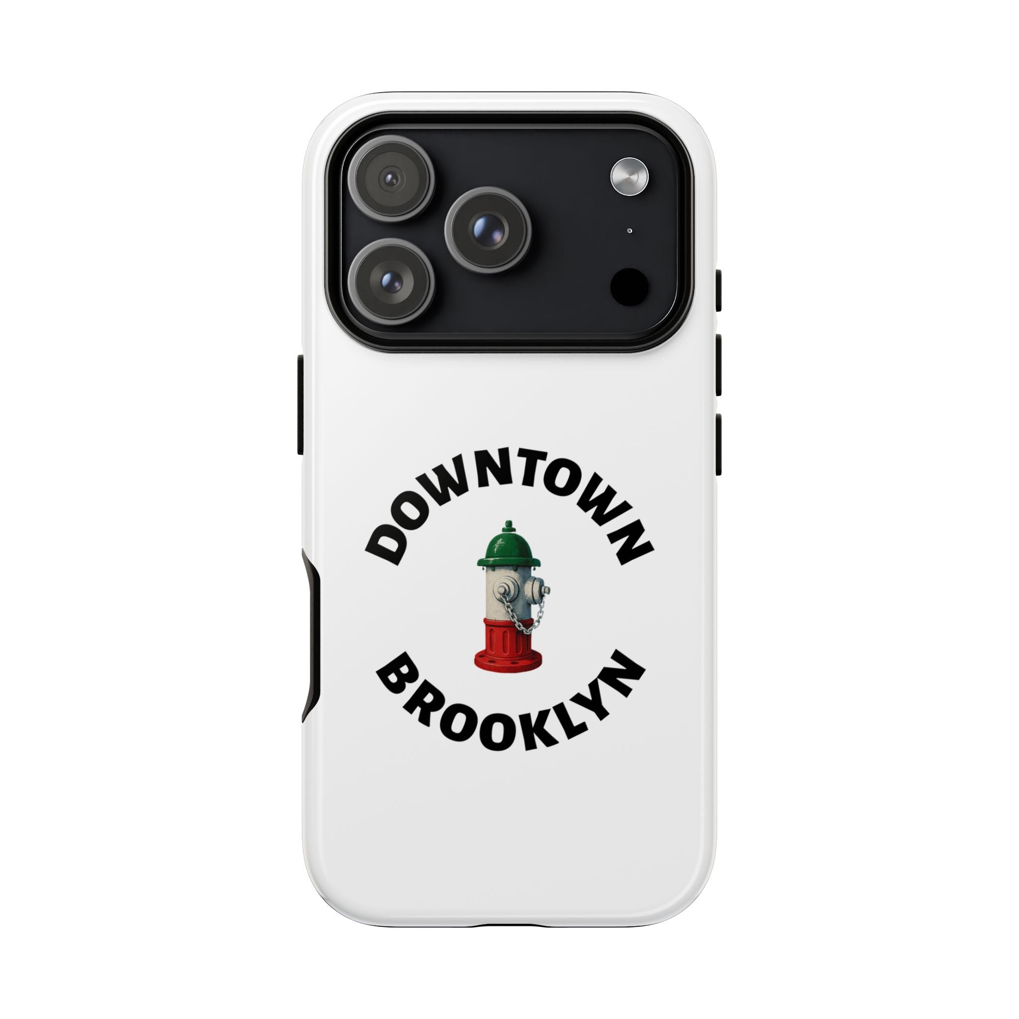 Downtown Brooklyn White Phone Case, Urban Style Phone Cover, Tough Smartphone Case, Gift for Italian Heritage, Fun Streetwear Accessories