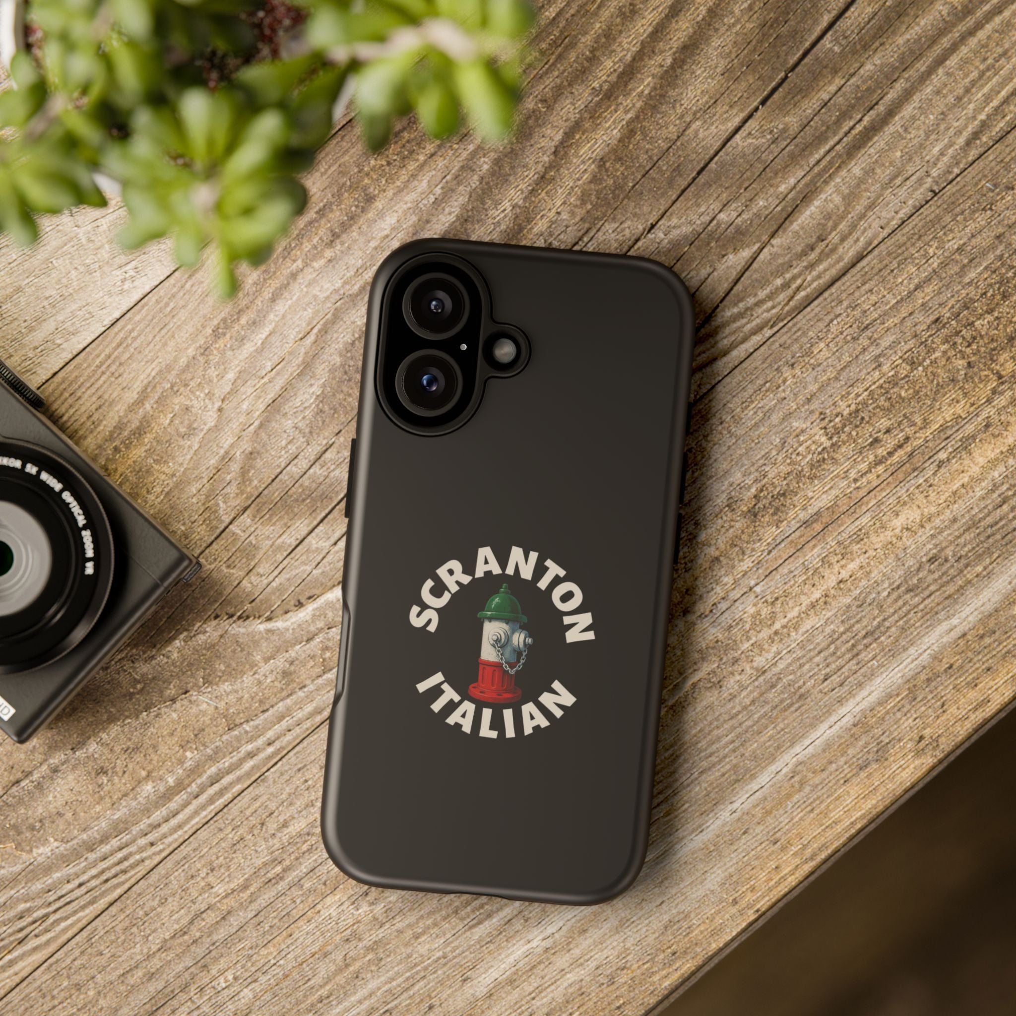 Scranton Italian Black Phone Case, Tough Cases for iPhone, Gift for Italians, Stylish Phone Cover, Unique Phone Accessory