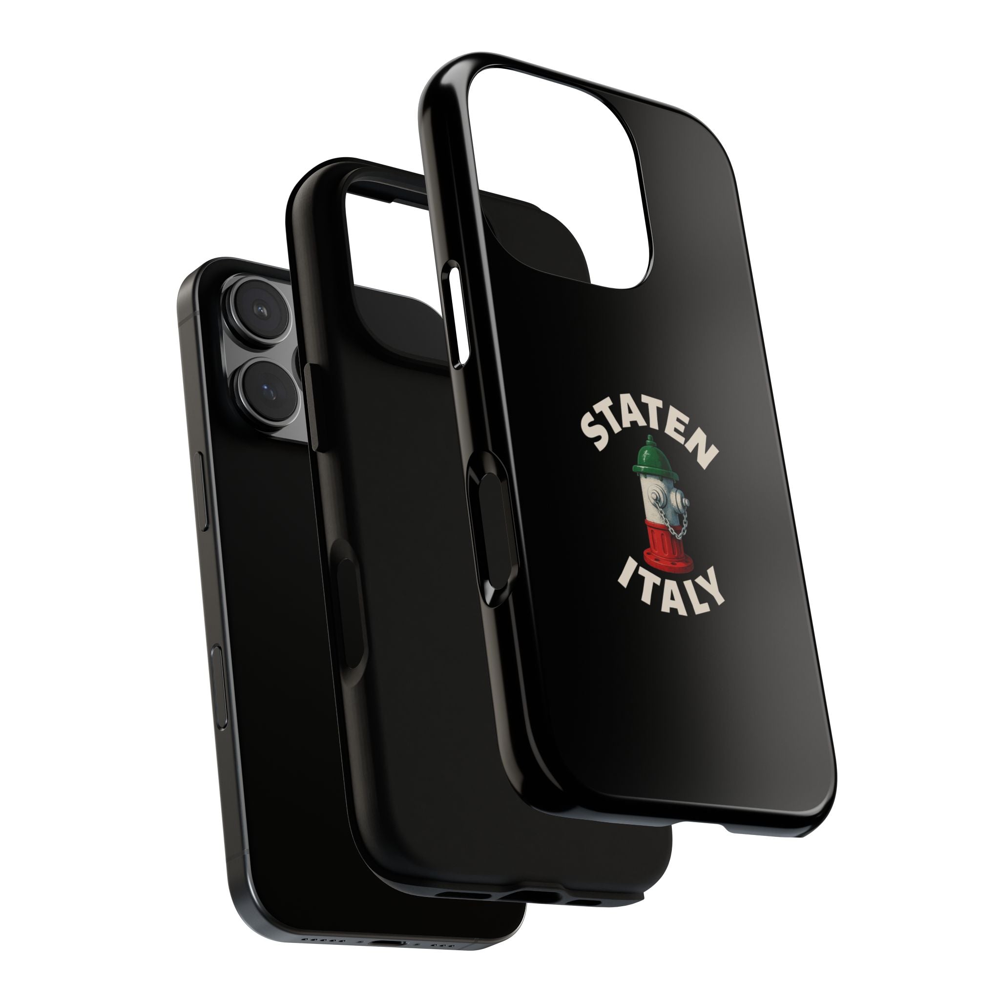 Staten Italy Black Phone Case, Tough Cases for iPhone, Gift for Italians, Stylish Phone Cover, Unique Phone Accessory