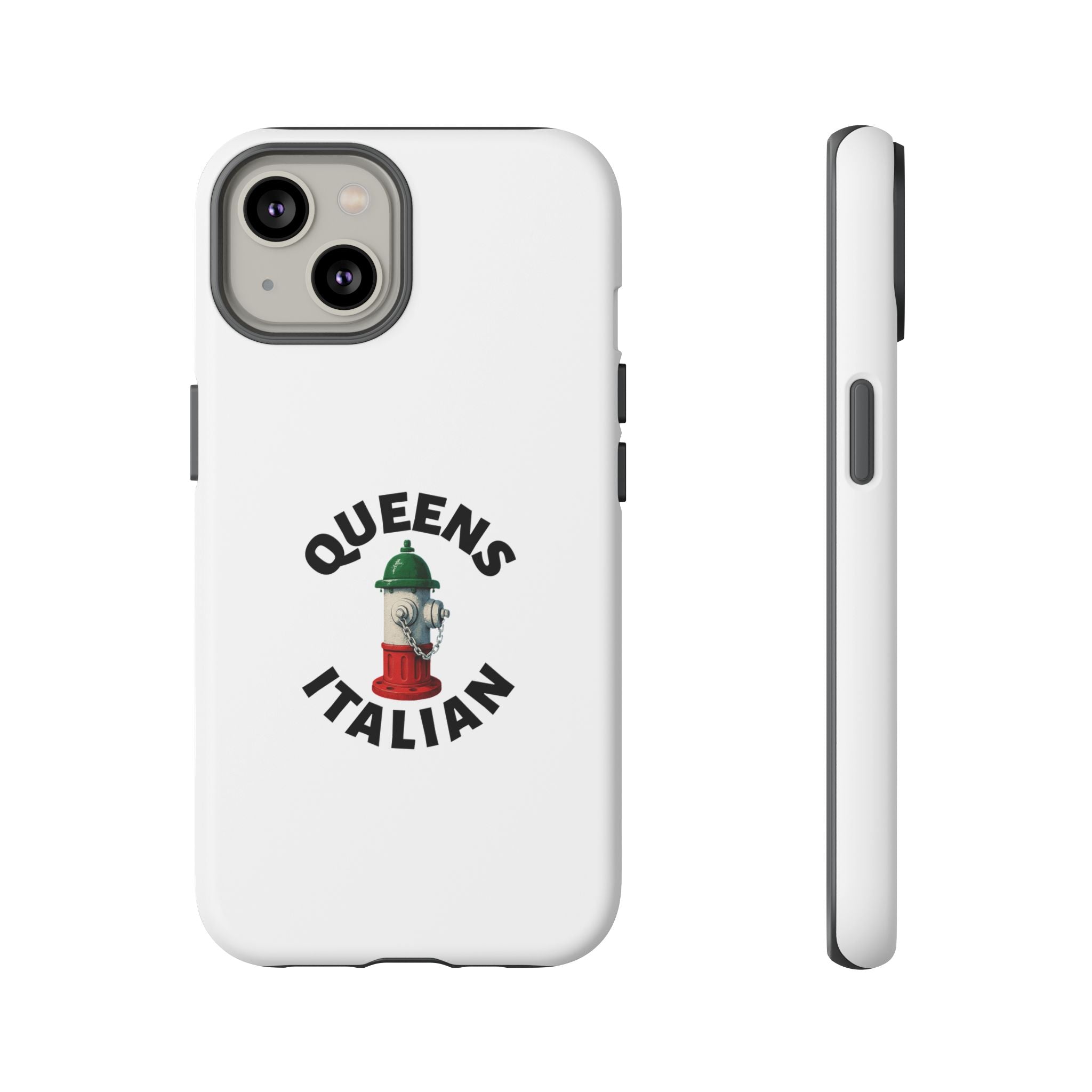 Queens Italian White Phone Case, Urban Style Phone Cover, Tough Smartphone Case, Gift for Italian Heritage, Fun Streetwear Accessories