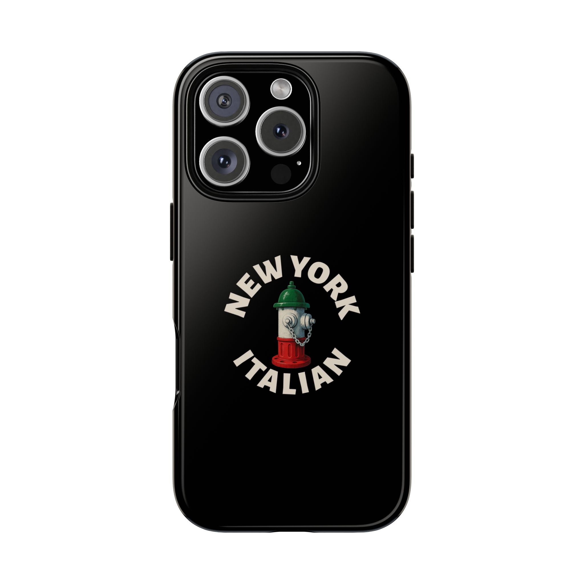 New York Italian Black Phone Case, Tough Cases for iPhone, Gift for Italians, Stylish Phone Cover, Unique Phone Accessory