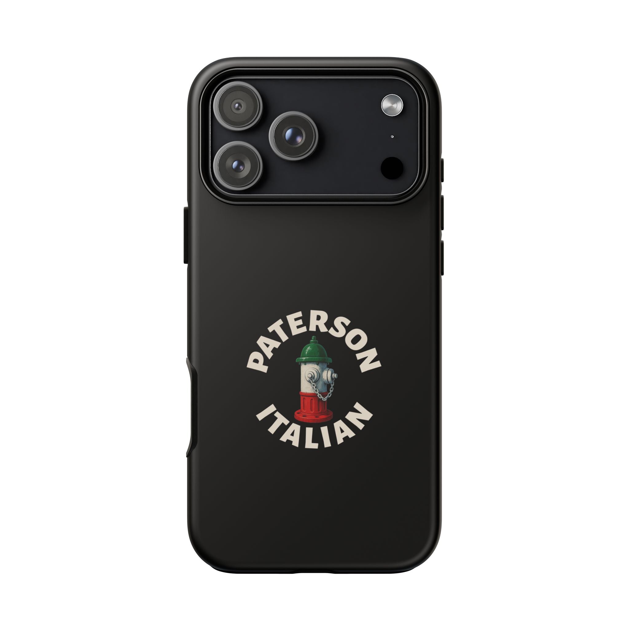 Paterson Italian Black Phone Case, Tough Cases for iPhone, Gift for Italians, Stylish Phone Cover, Unique Phone Accessory