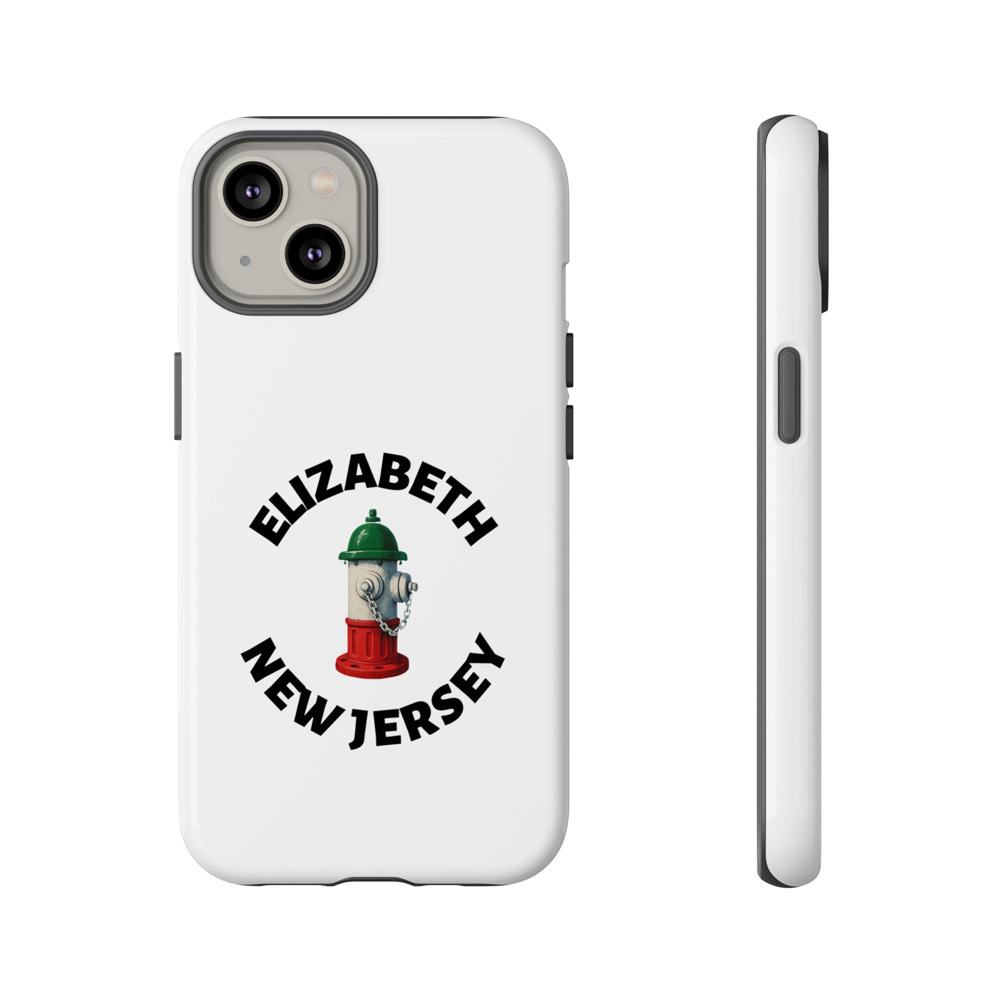 Elizabeth New Jersey White Phone Case, Urban Style Phone Cover, Tough Smartphone Case, Gift for Italian Heritage, Fun Streetwear Accessories