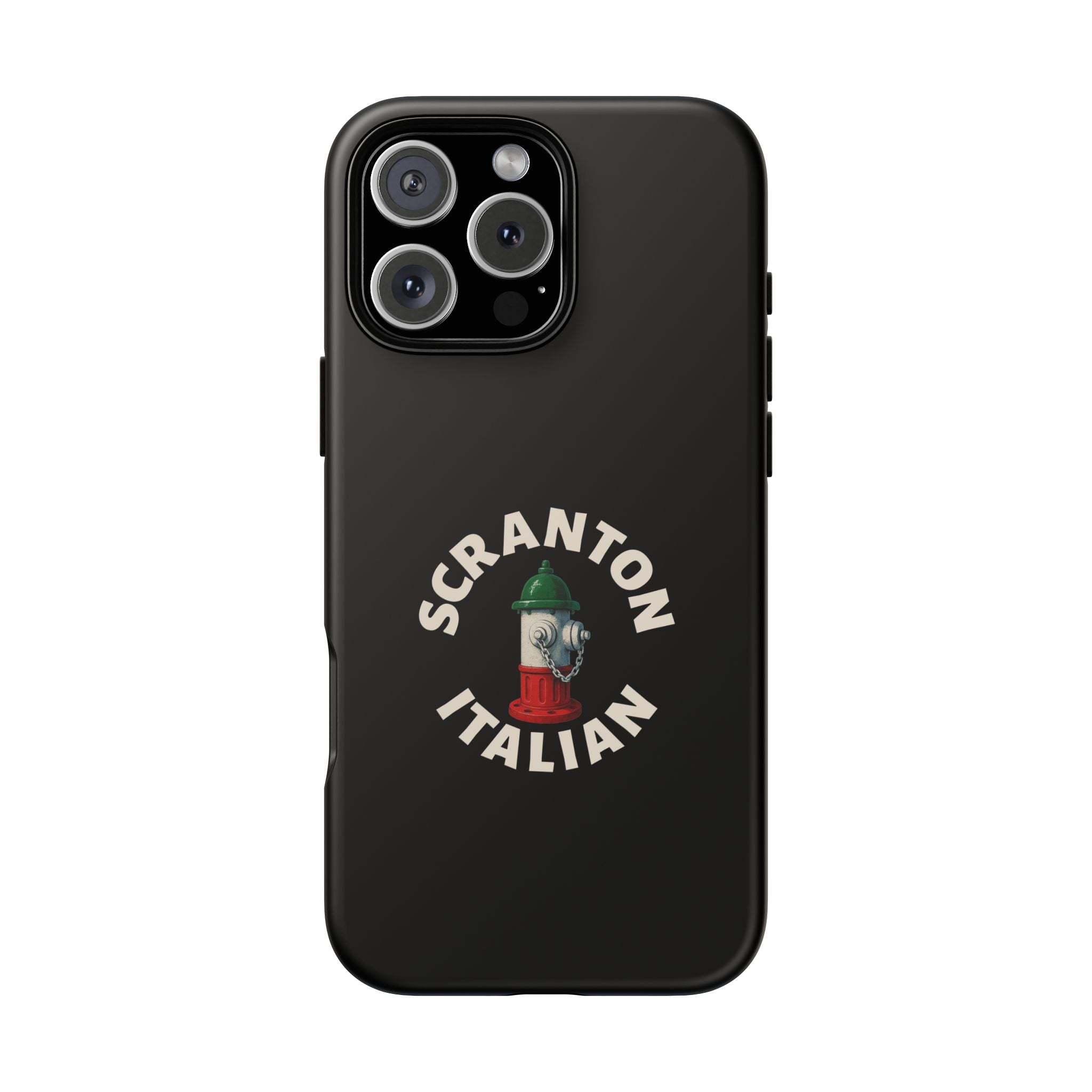 Scranton Italian Black Phone Case, Tough Cases for iPhone, Gift for Italians, Stylish Phone Cover, Unique Phone Accessory