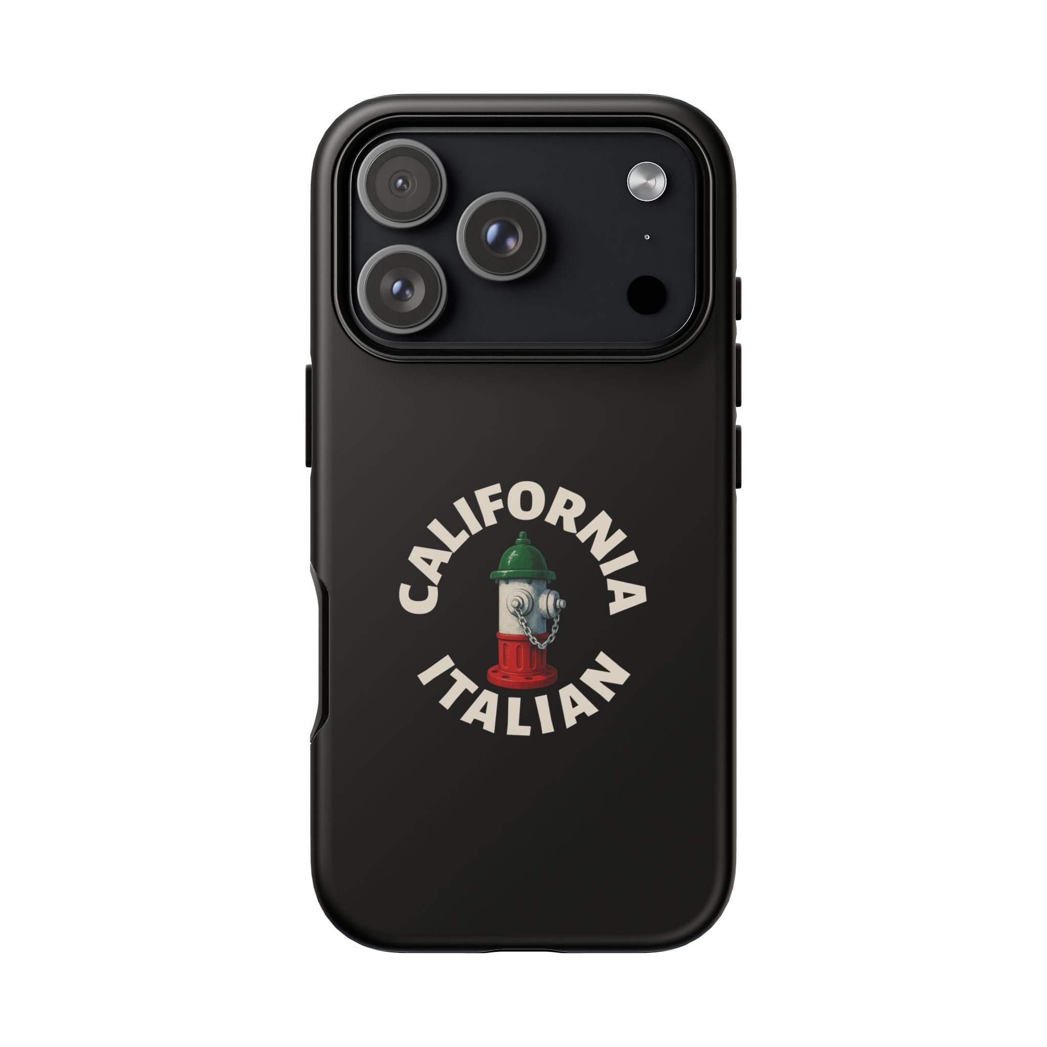 California Italian Black Phone Case, Tough Cases for iPhone, Gift for Italians, Stylish Phone Cover, Unique Phone Accessory