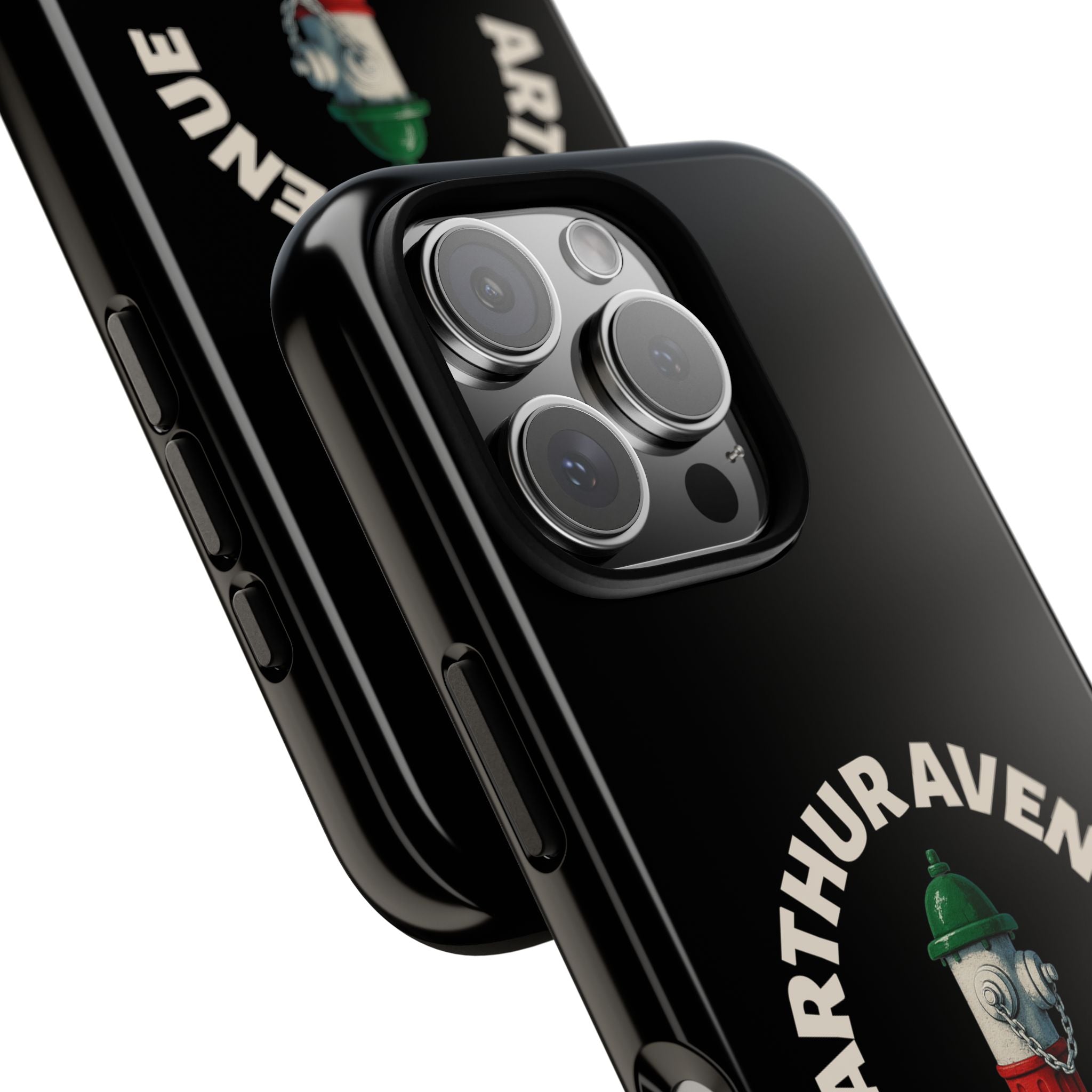 Arthur Avenue Italian Black Phone Case, Tough Cases for iPhone, Gift for Italians, Stylish Phone Cover, Unique Phone Accessory