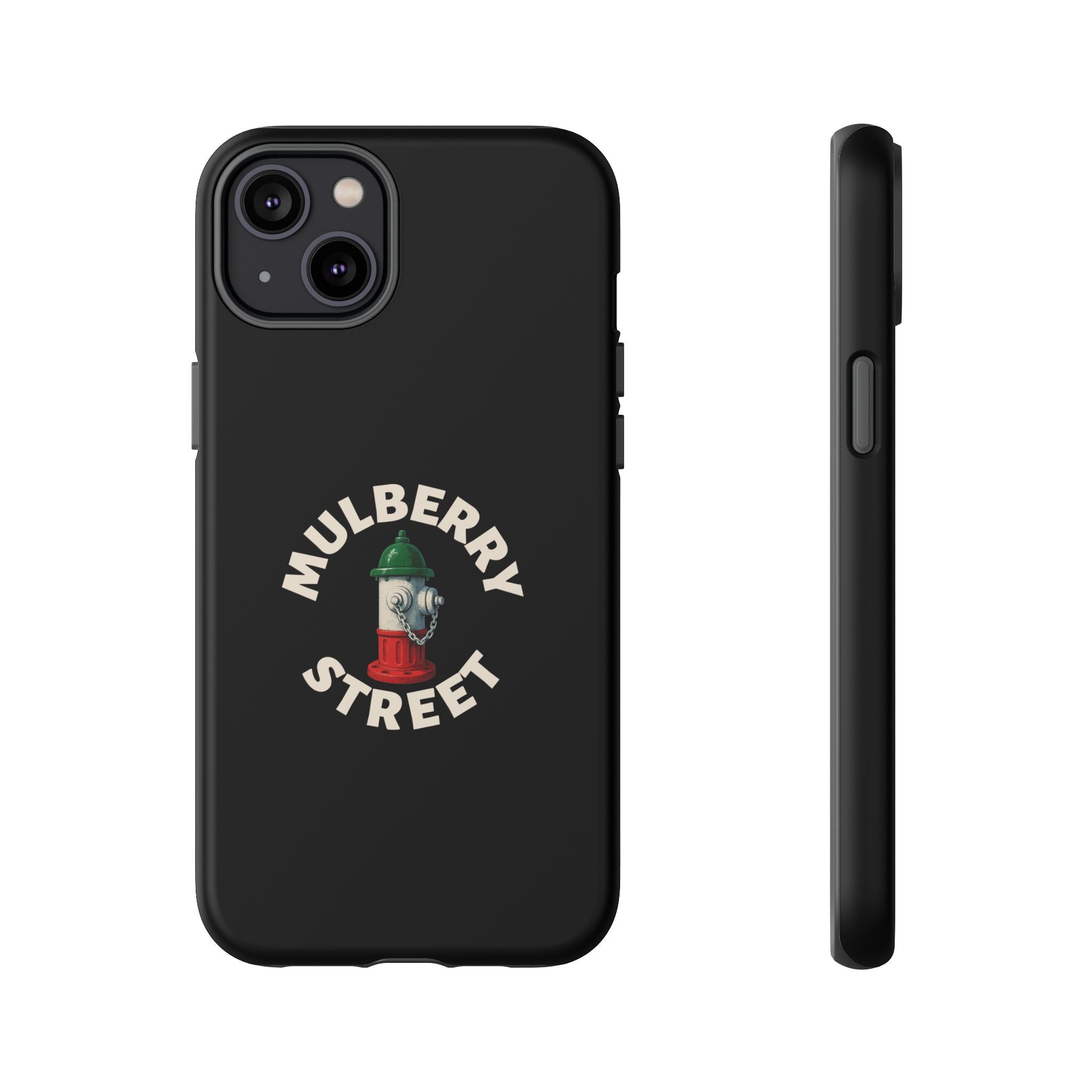 Mulberry Street Black Phone Case, Tough Cases for iPhone, Gift for Italians, Stylish Phone Cover, Unique Phone Accessory