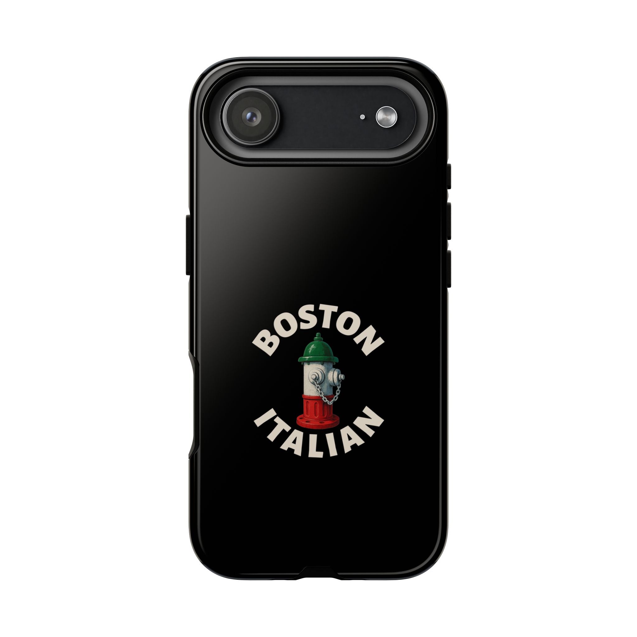 Boston Italian Black Phone Case, Tough Cases for iPhone, Gift for Italians, Stylish Phone Cover, Unique Phone Accessory